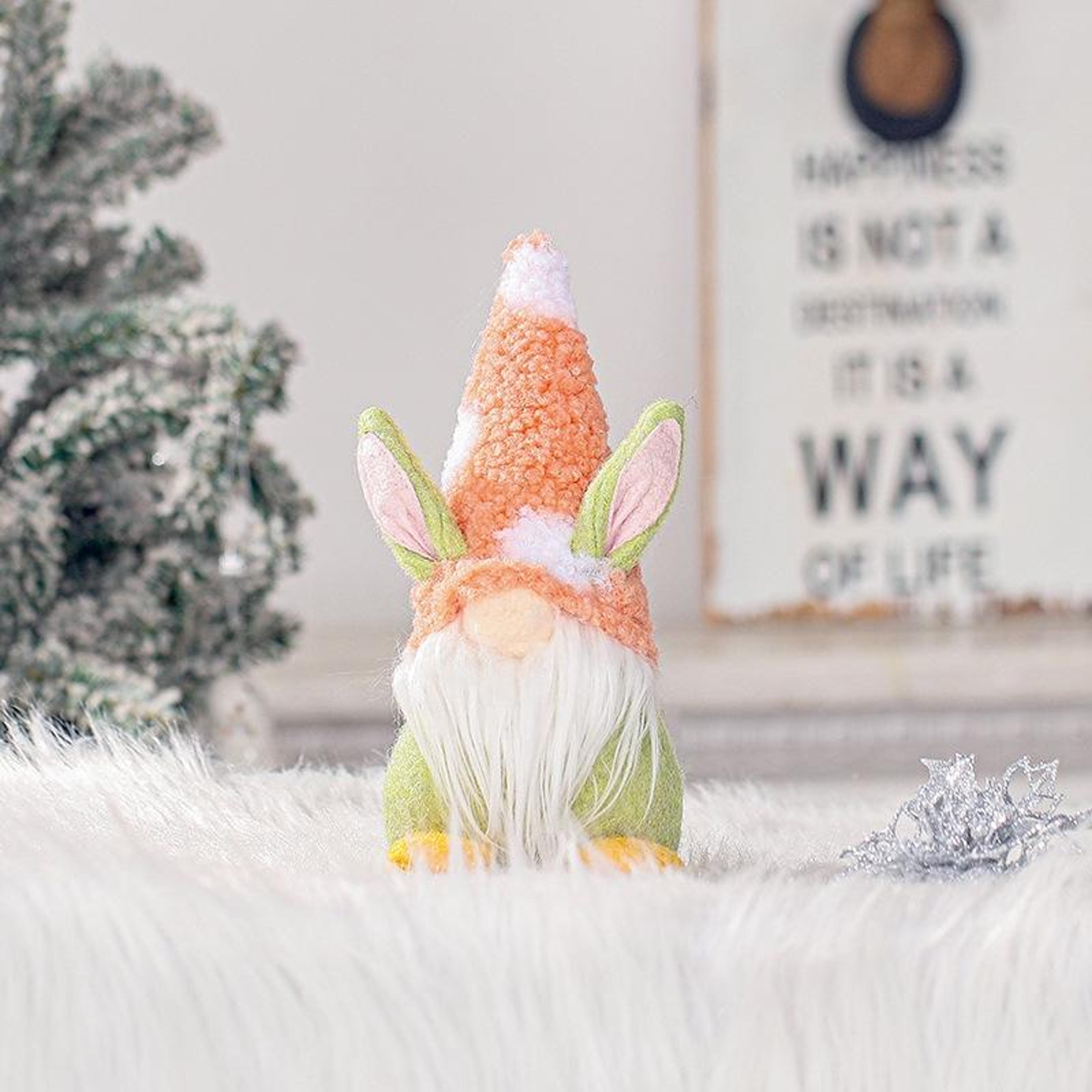 handcrafted easter bunny gnome doll decorative plush for tabletop & spring home decor