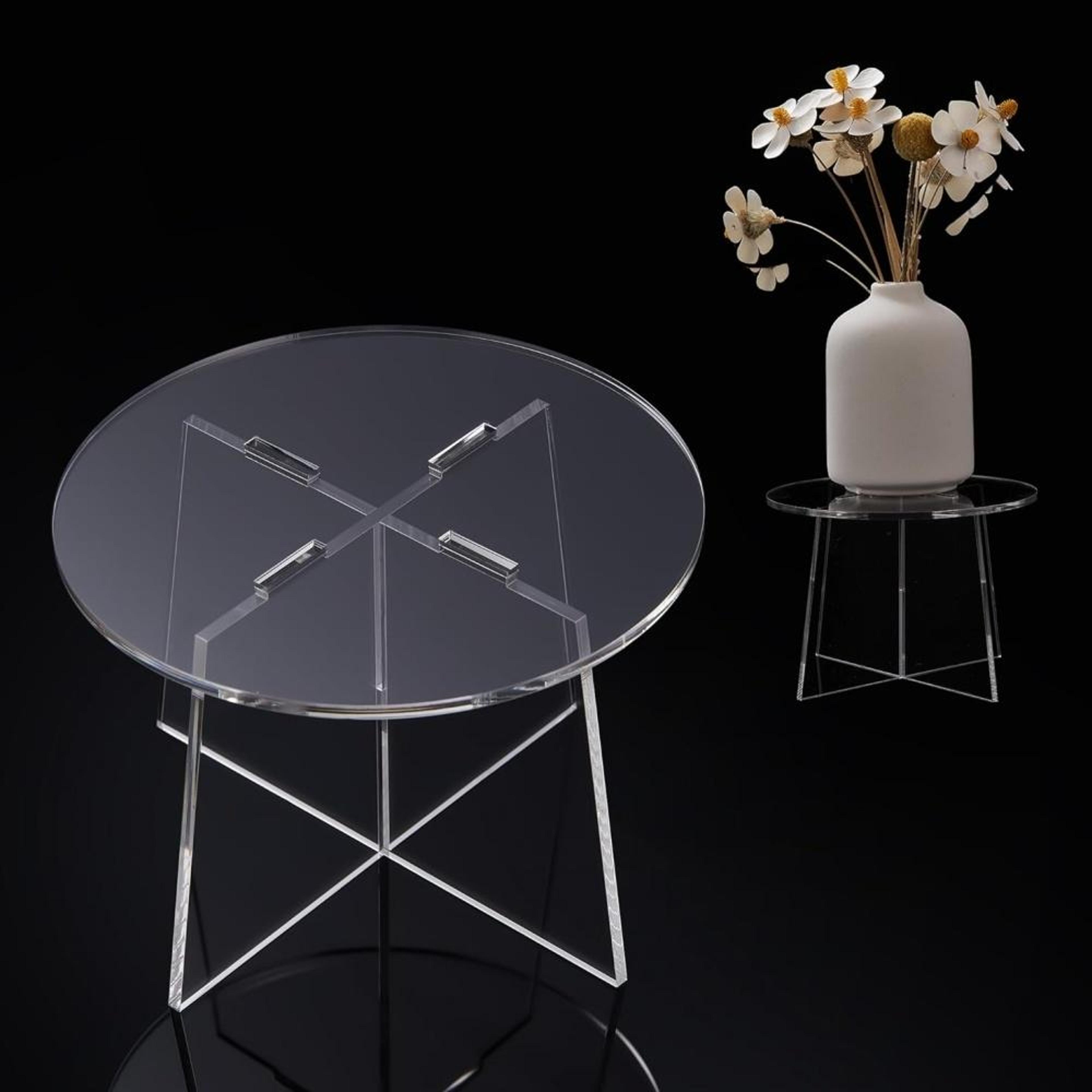 clear acrylic desktop plant stand for succulents & flower pots