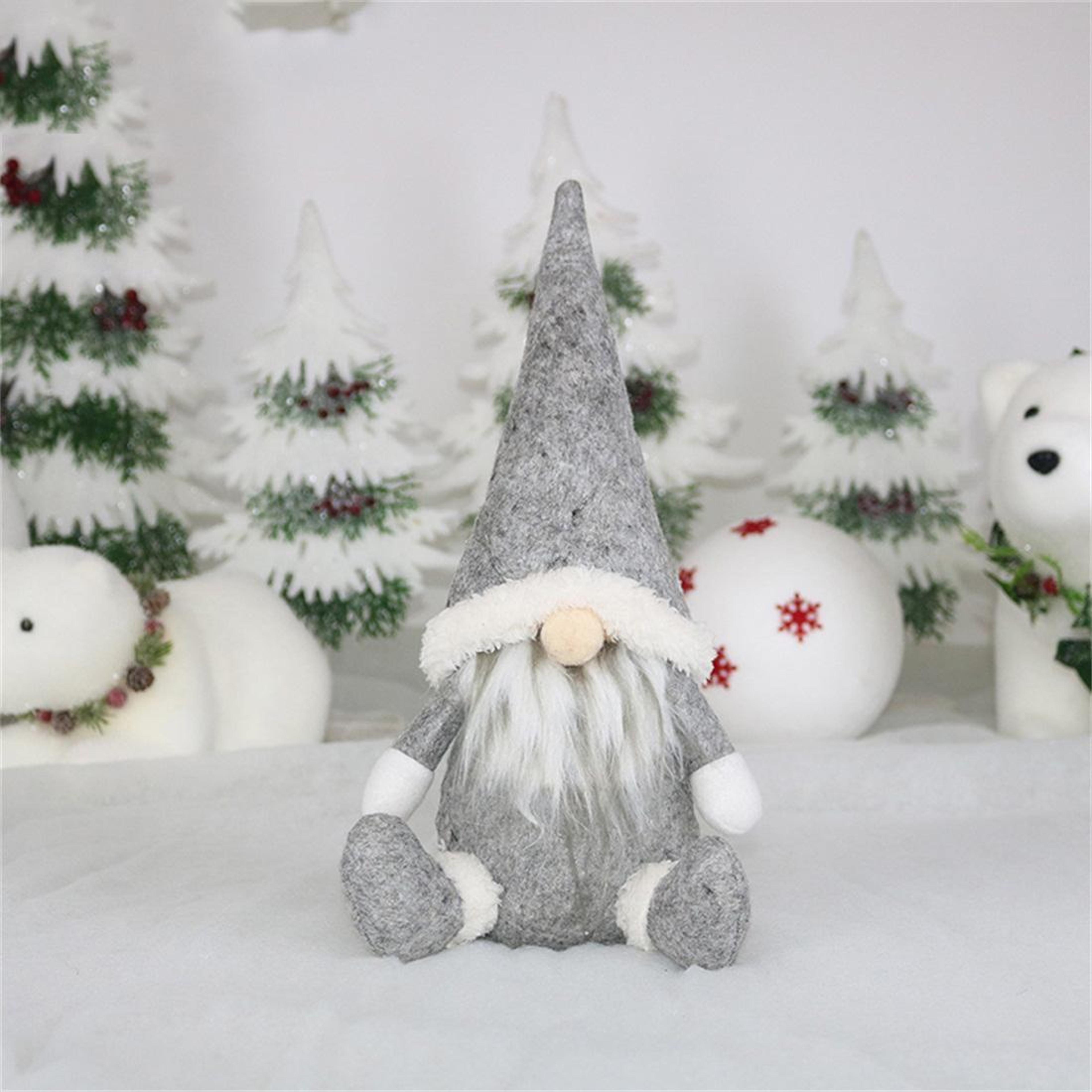 faceless christmas gnome window ornament plush holiday hanging decor
