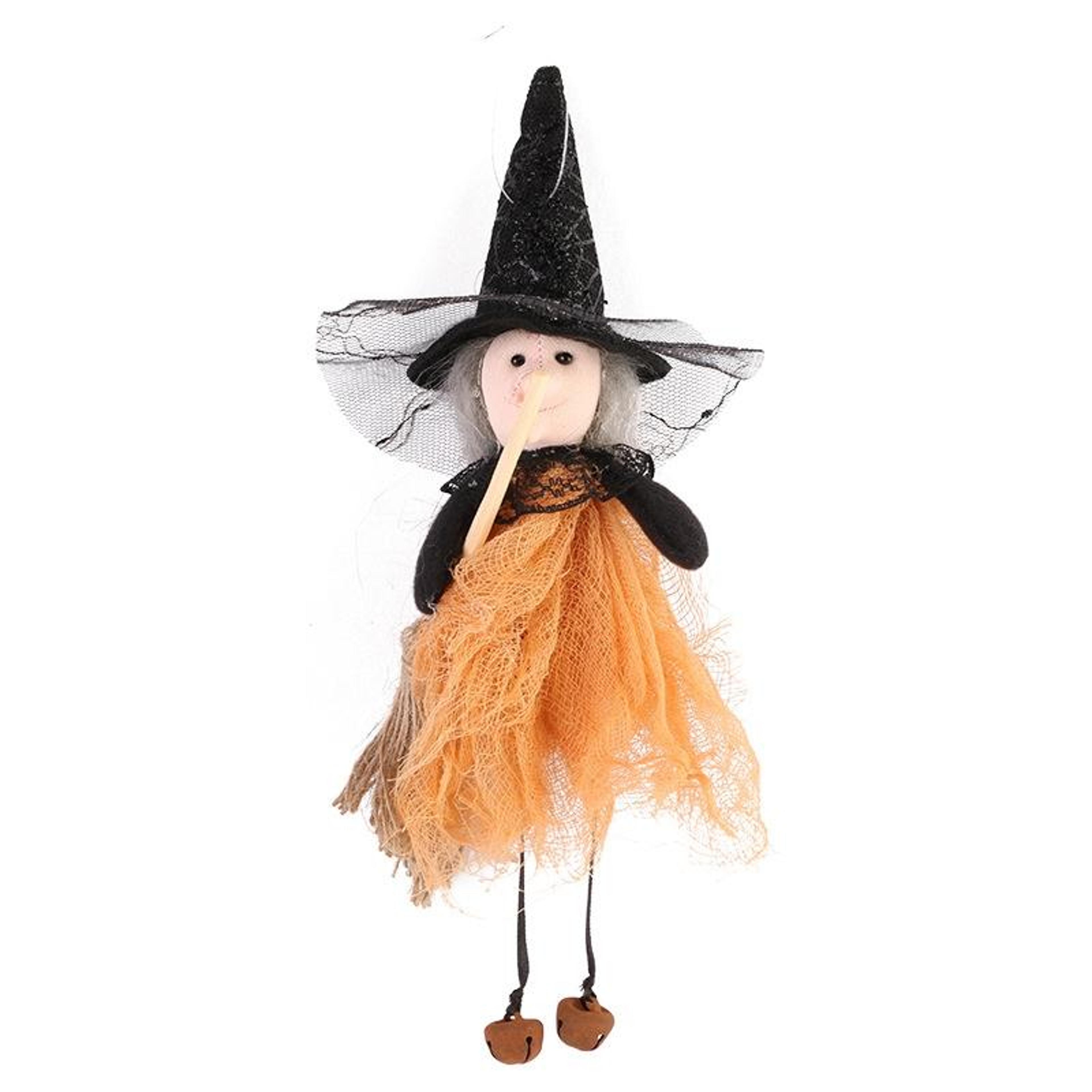halloween witch doll broom pendant hanging ornament decor