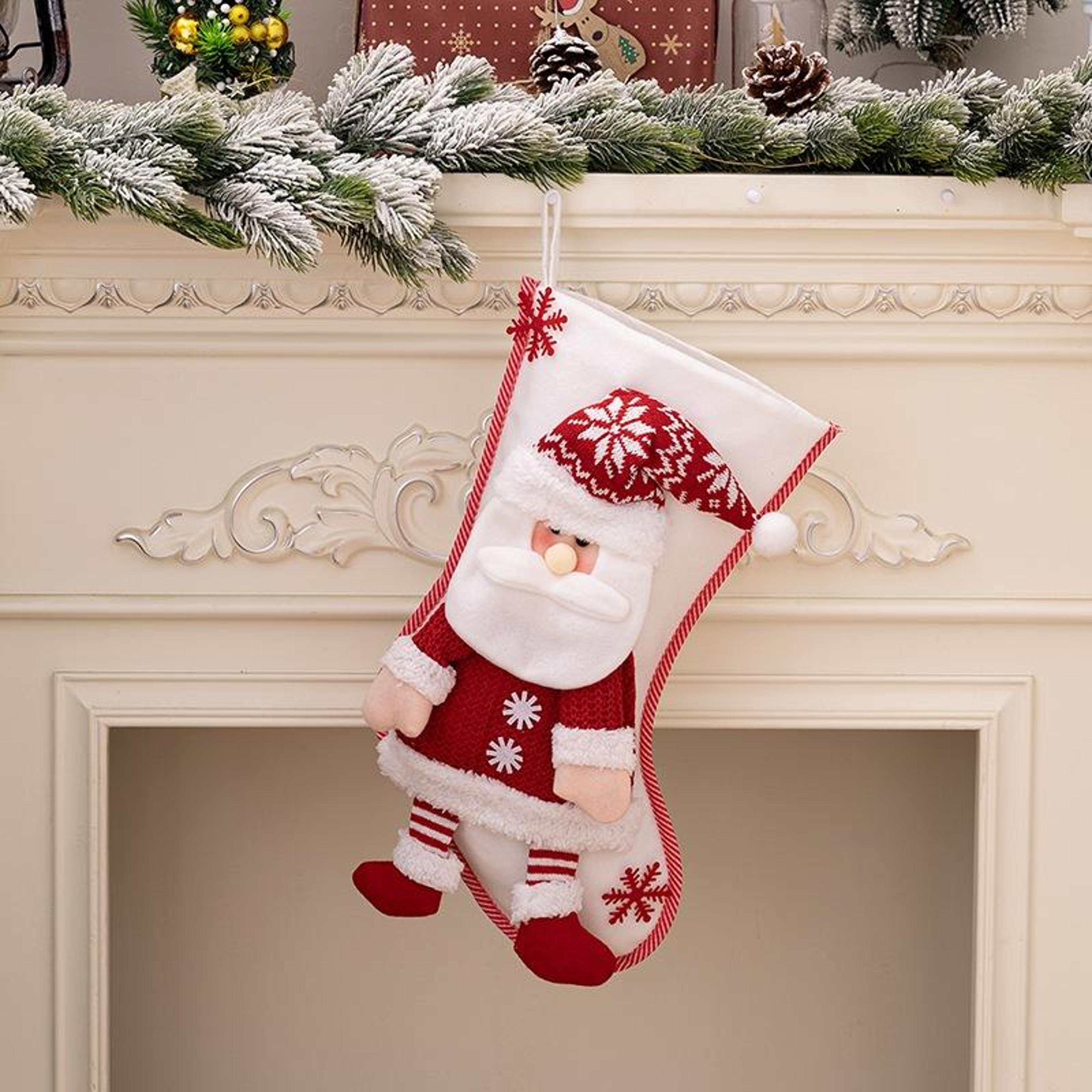 cartoon christmas stocking gift bag holiday decoration supplies hanging cloth sack for festive decor