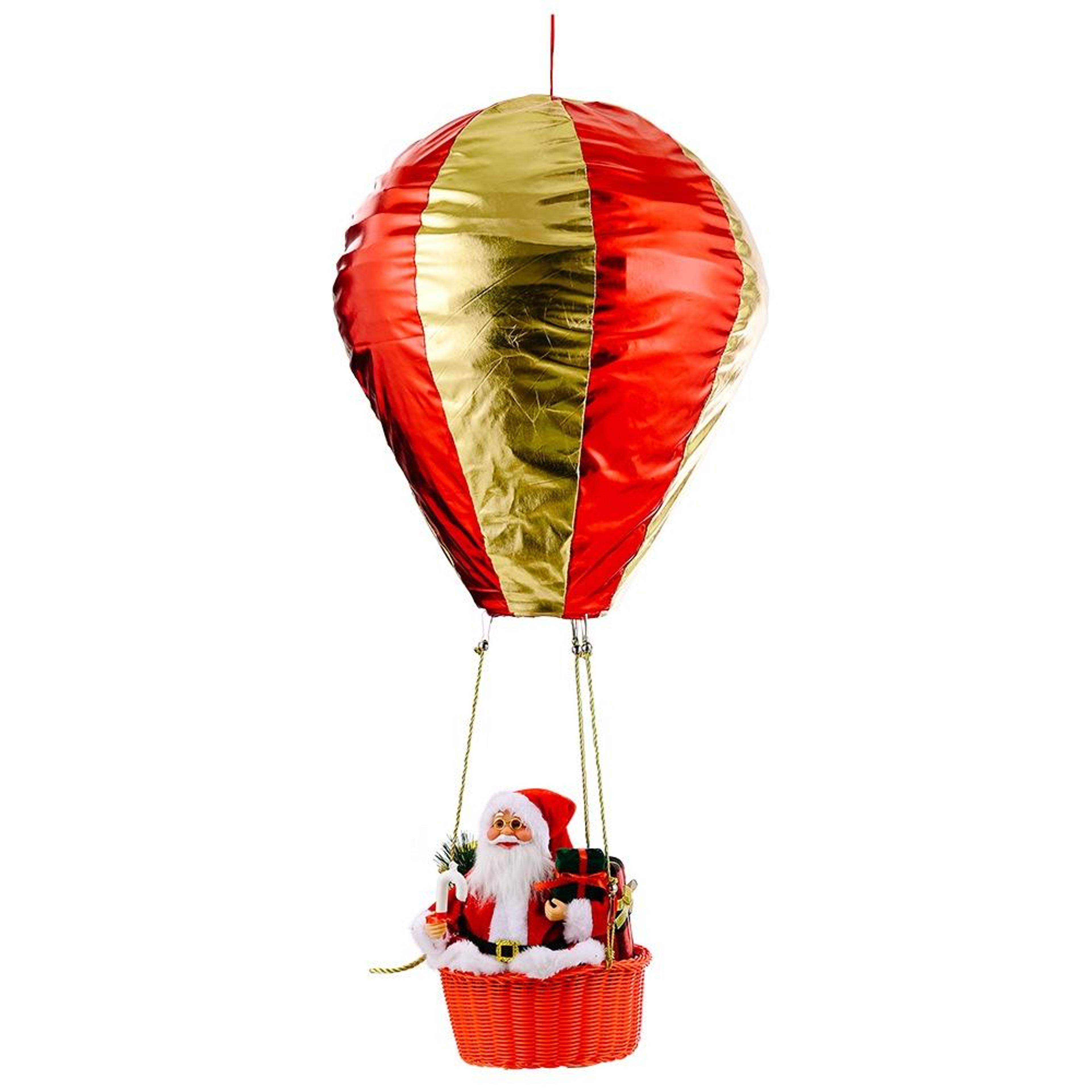 santa hot air balloon hanging christmas ceiling decoration for shop, hotel & home atmosphere