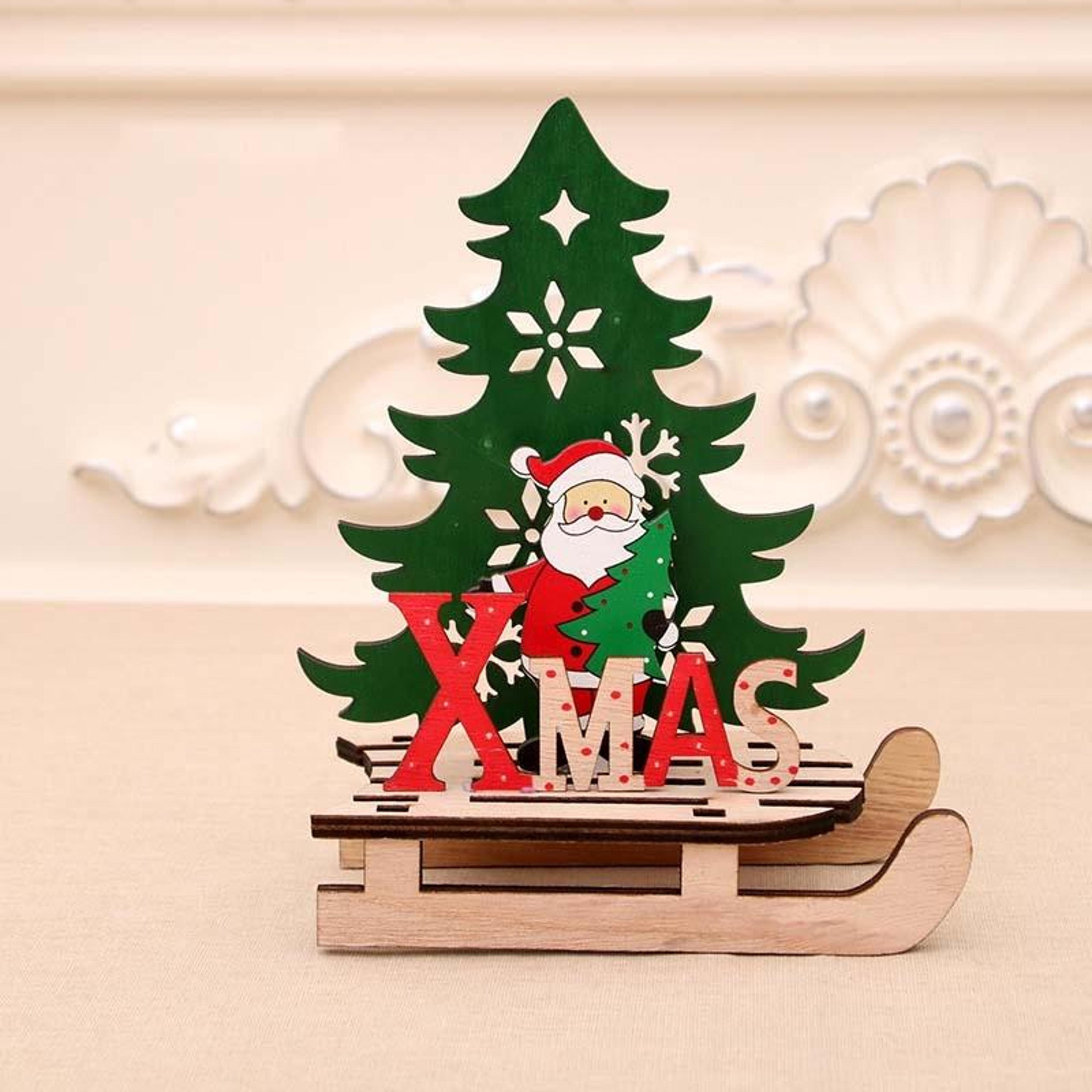 diy wooden christmas sleigh puzzle decoration festive assembly ornament gift