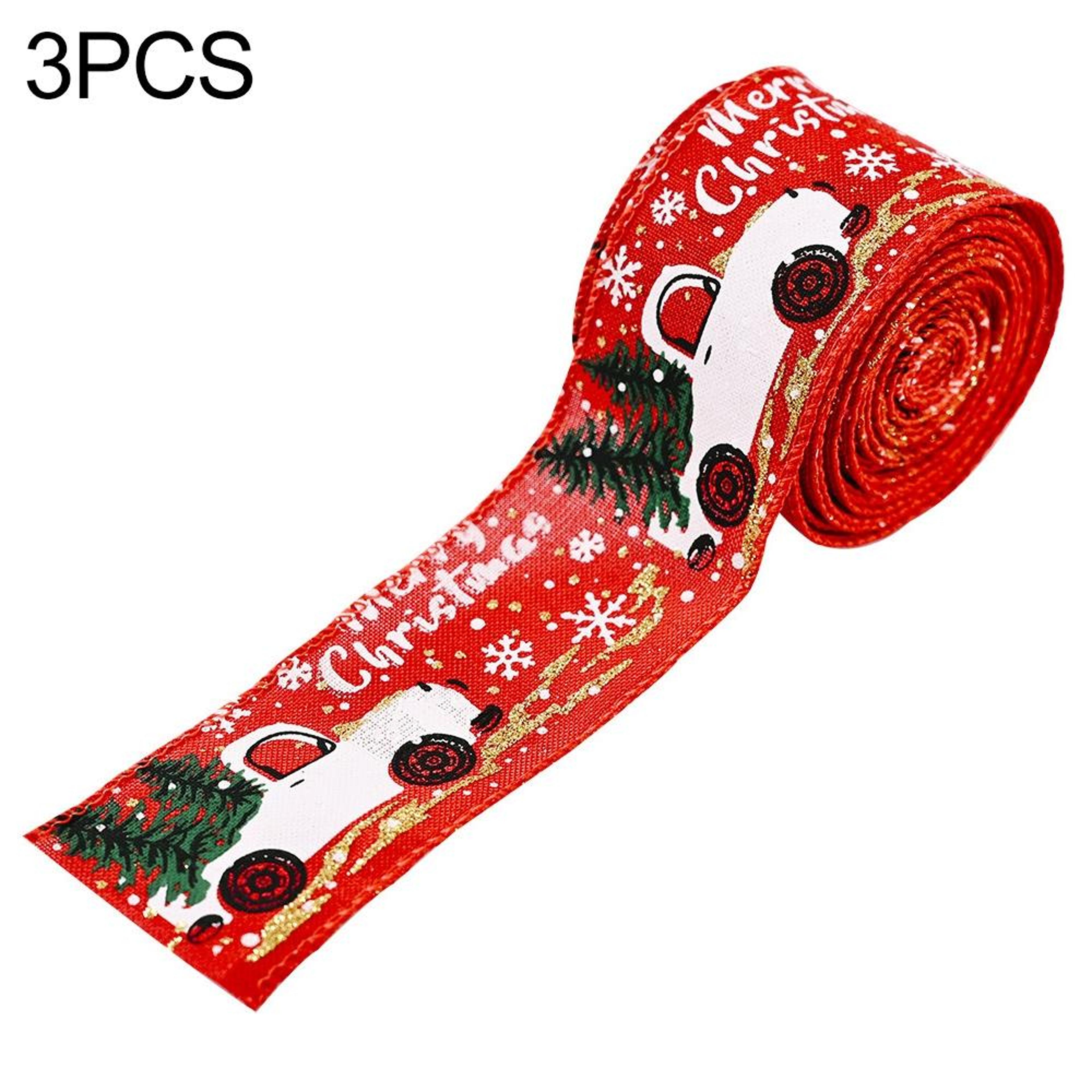 christmas decoration ribbon for tree holiday crafts festive linen style roll