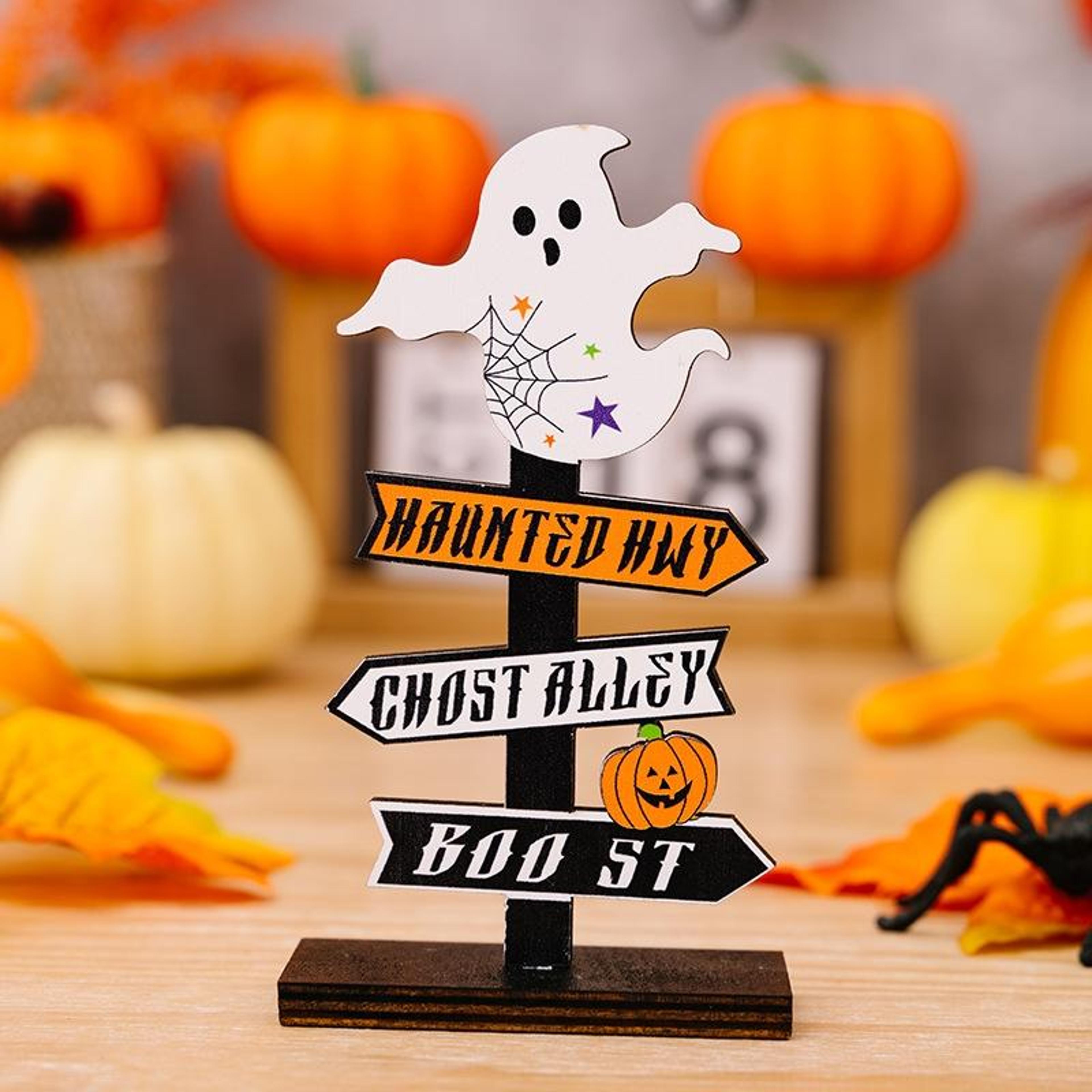 ghost halloween wooden hanging sign cartoon halloween decoration ornament