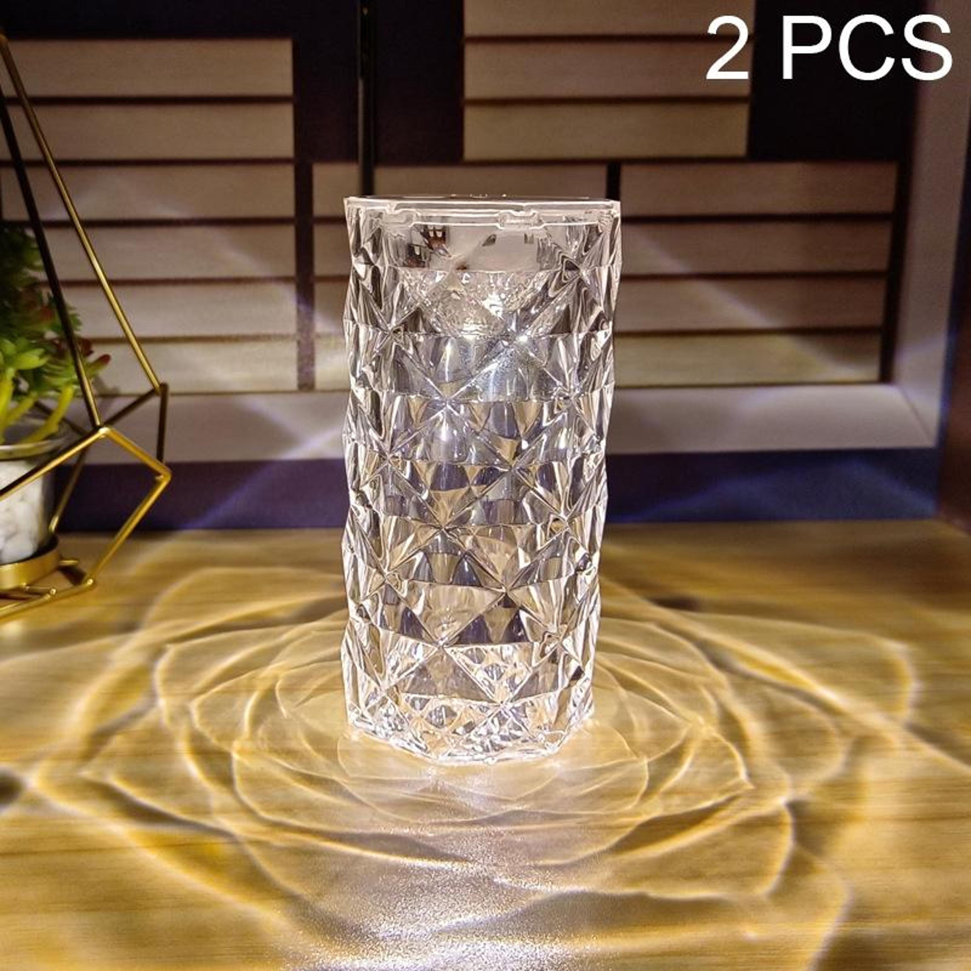 crystal rose led bedside lamp set of decorative night lights for home wedding & romantic decor