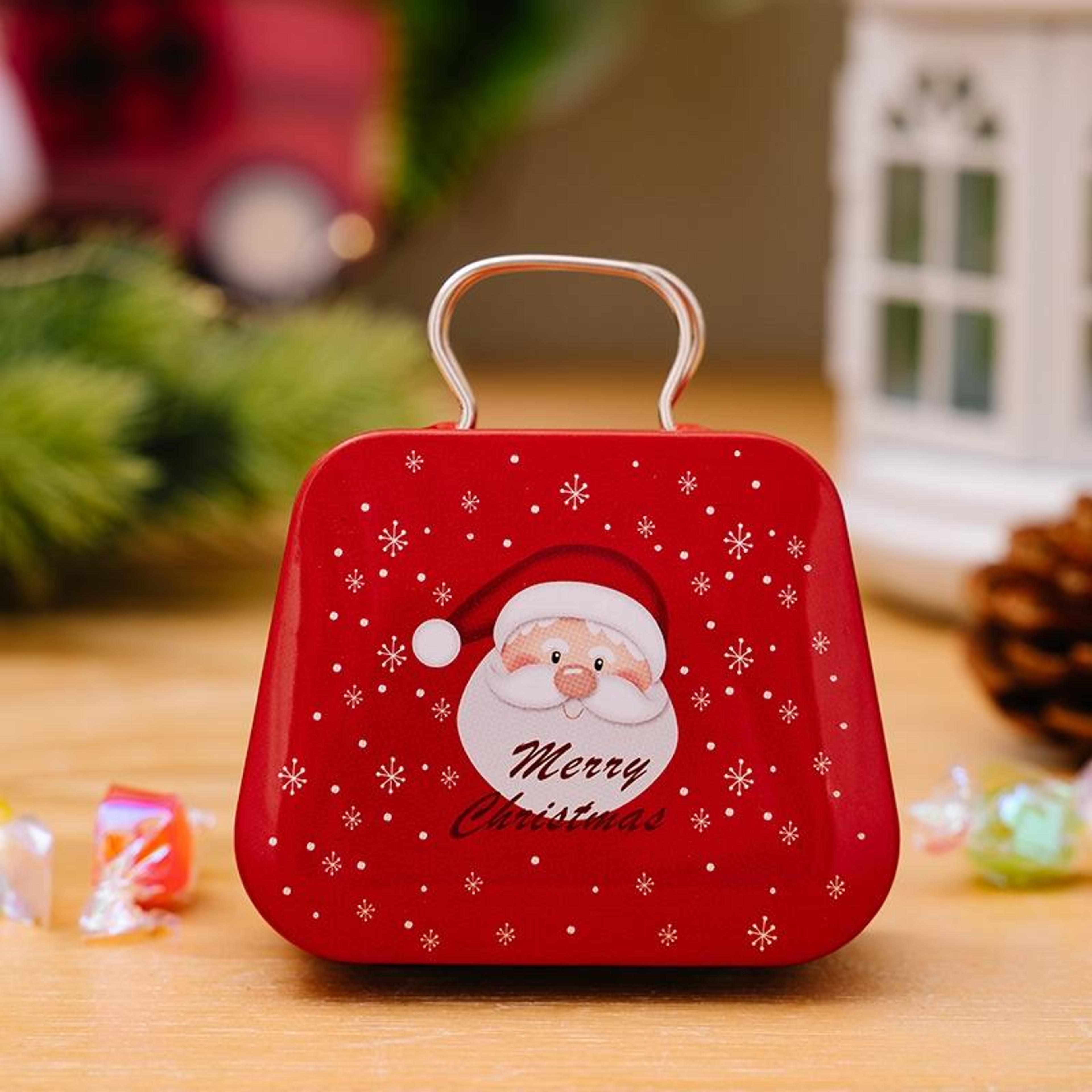 christmas handbag candy gift box tin decorative holiday treat container