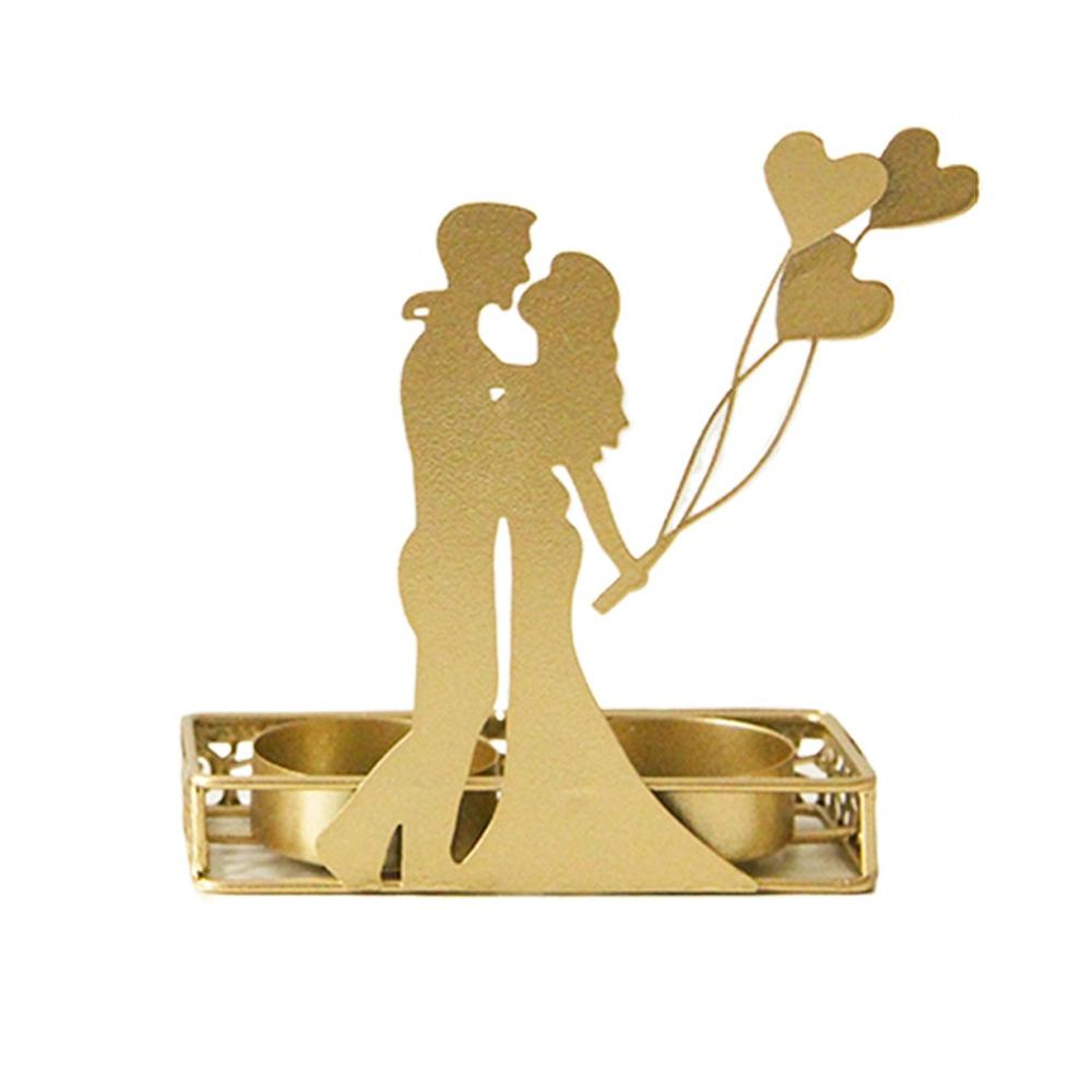 romantic heart metal candle holder for valentine day decor
