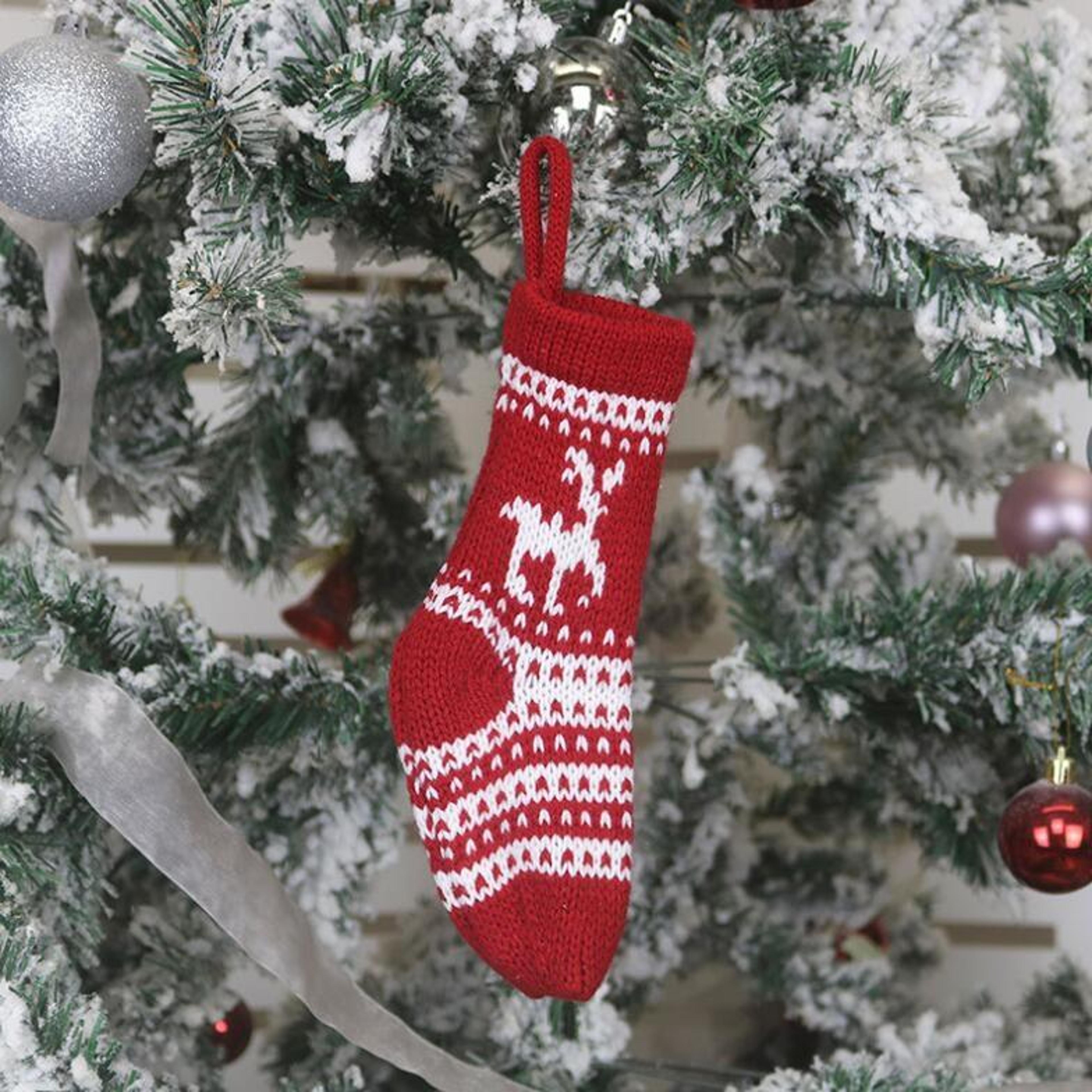 handcrafted wool christmas stocking ornament gift bag for tree and holiday decor