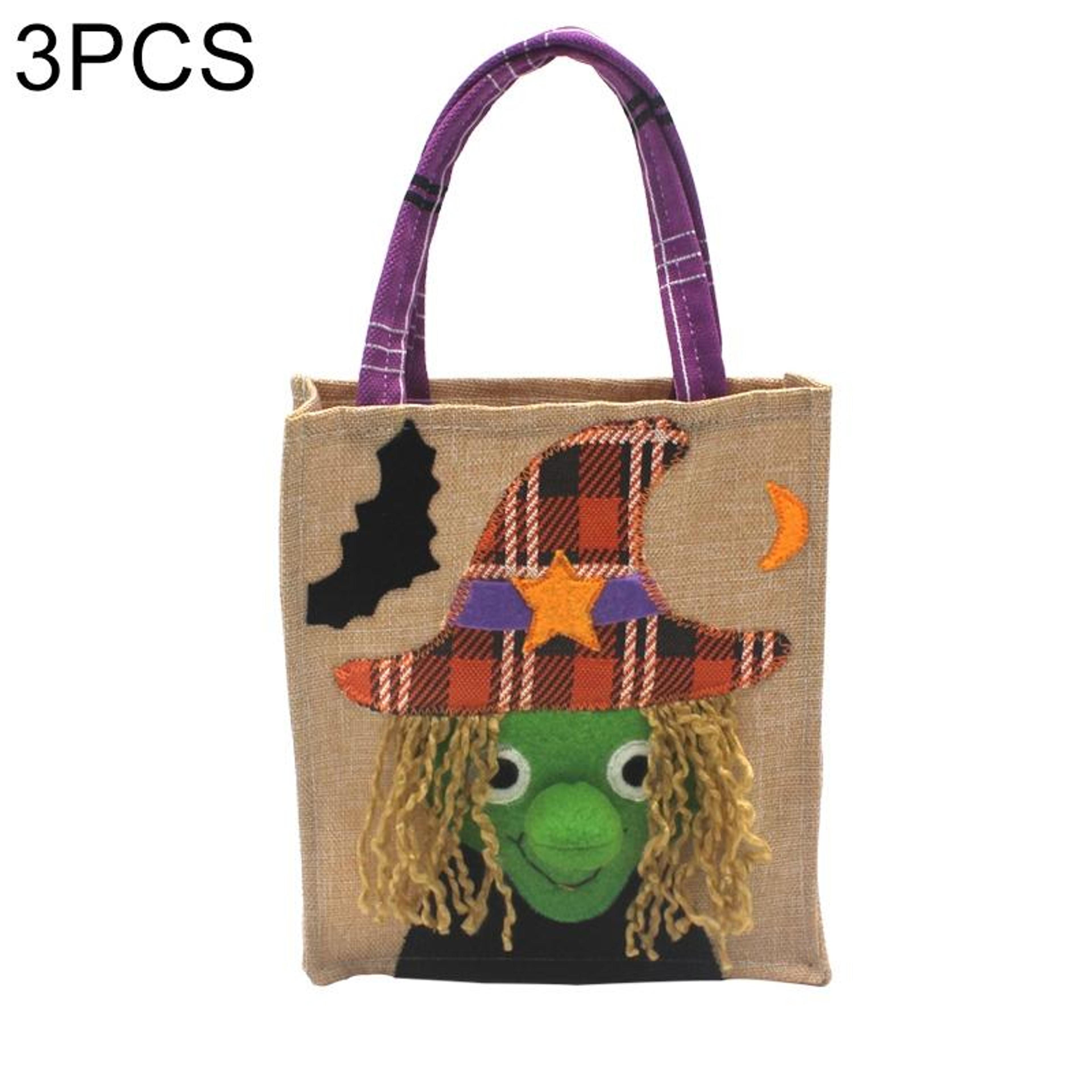 halloween pumpkin apple gift tote bag reusable trick or treat party favor bag