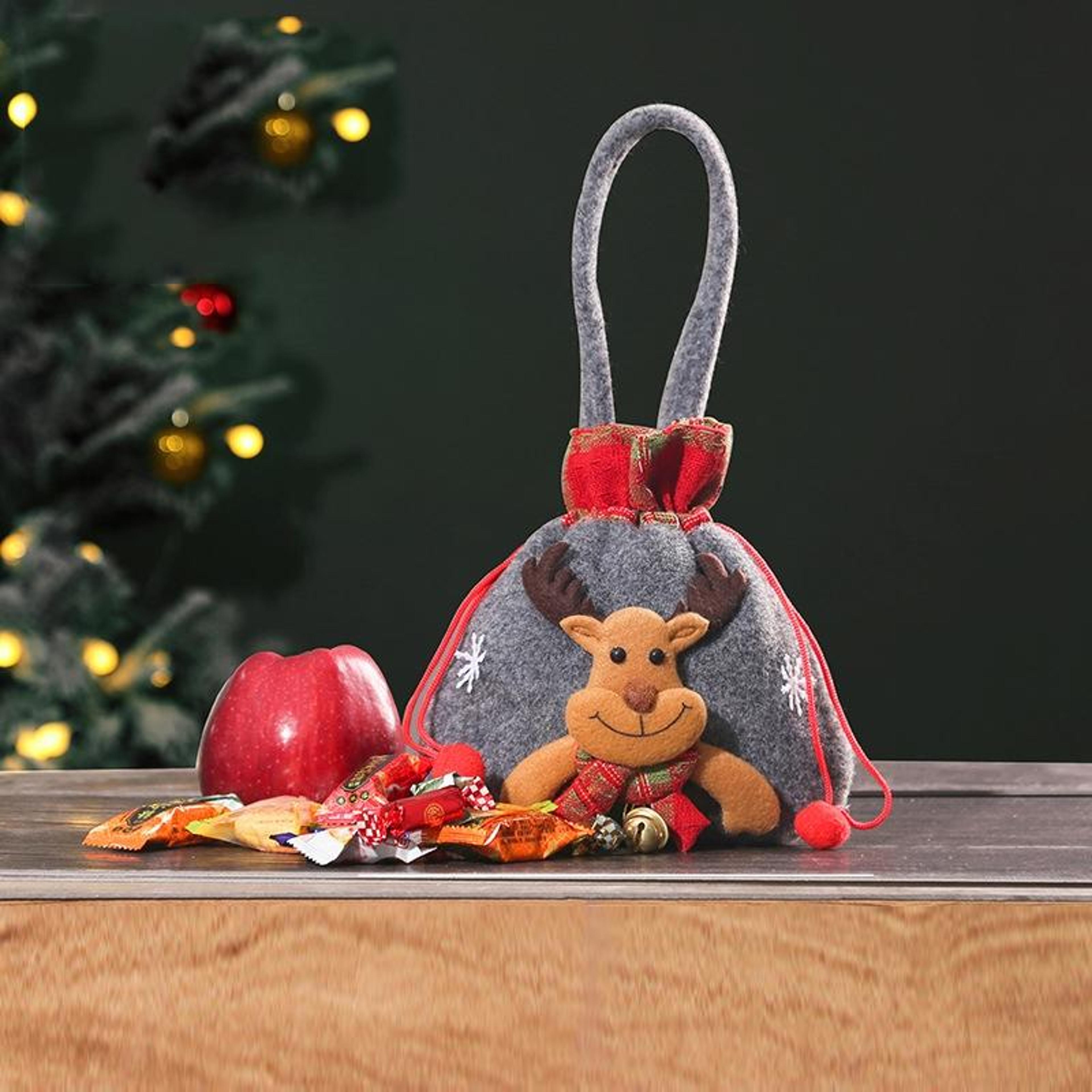 christmas apple candy gift bag hanging tree ornament pouch