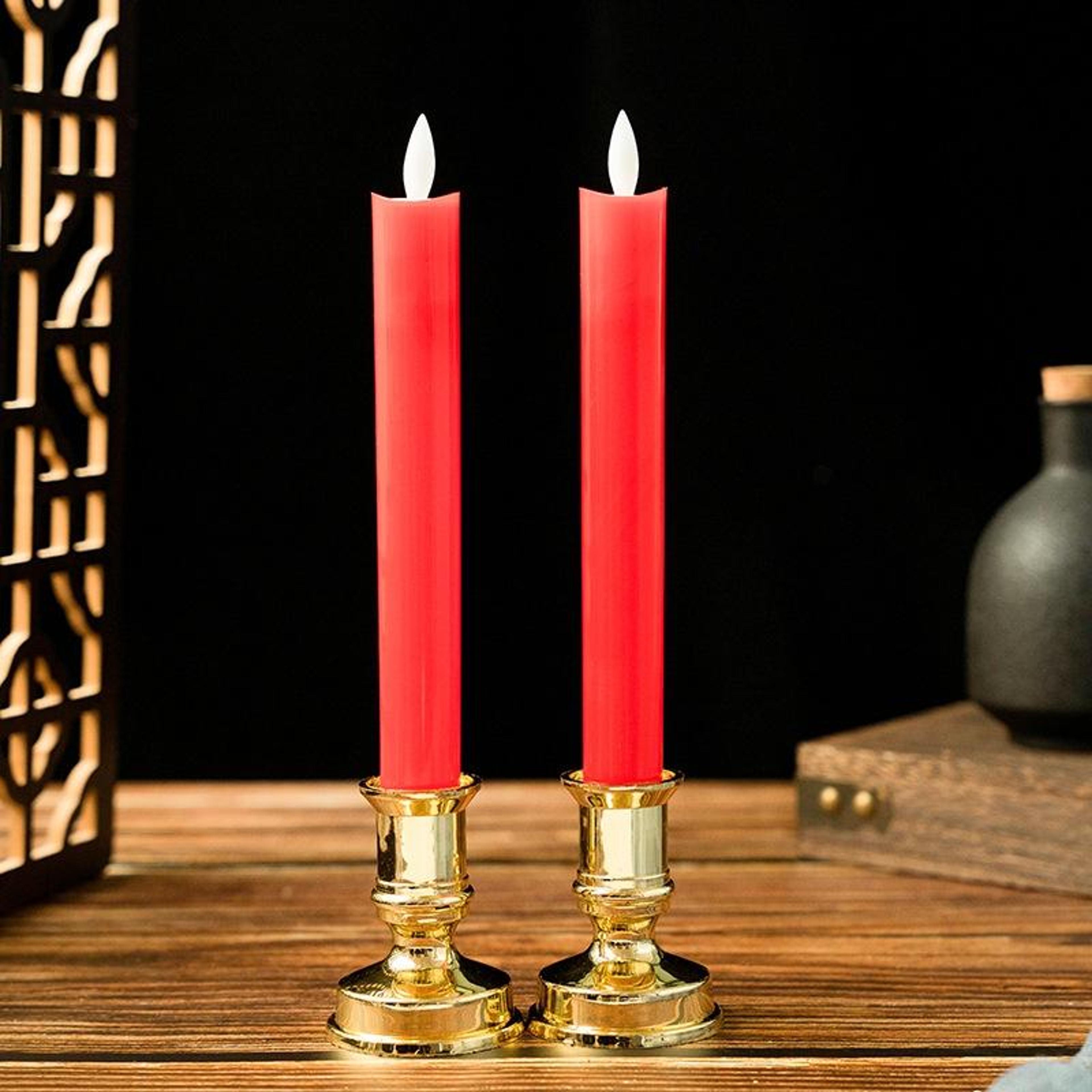 realistic flickering led candle lamp long rod flameless temple & event decor