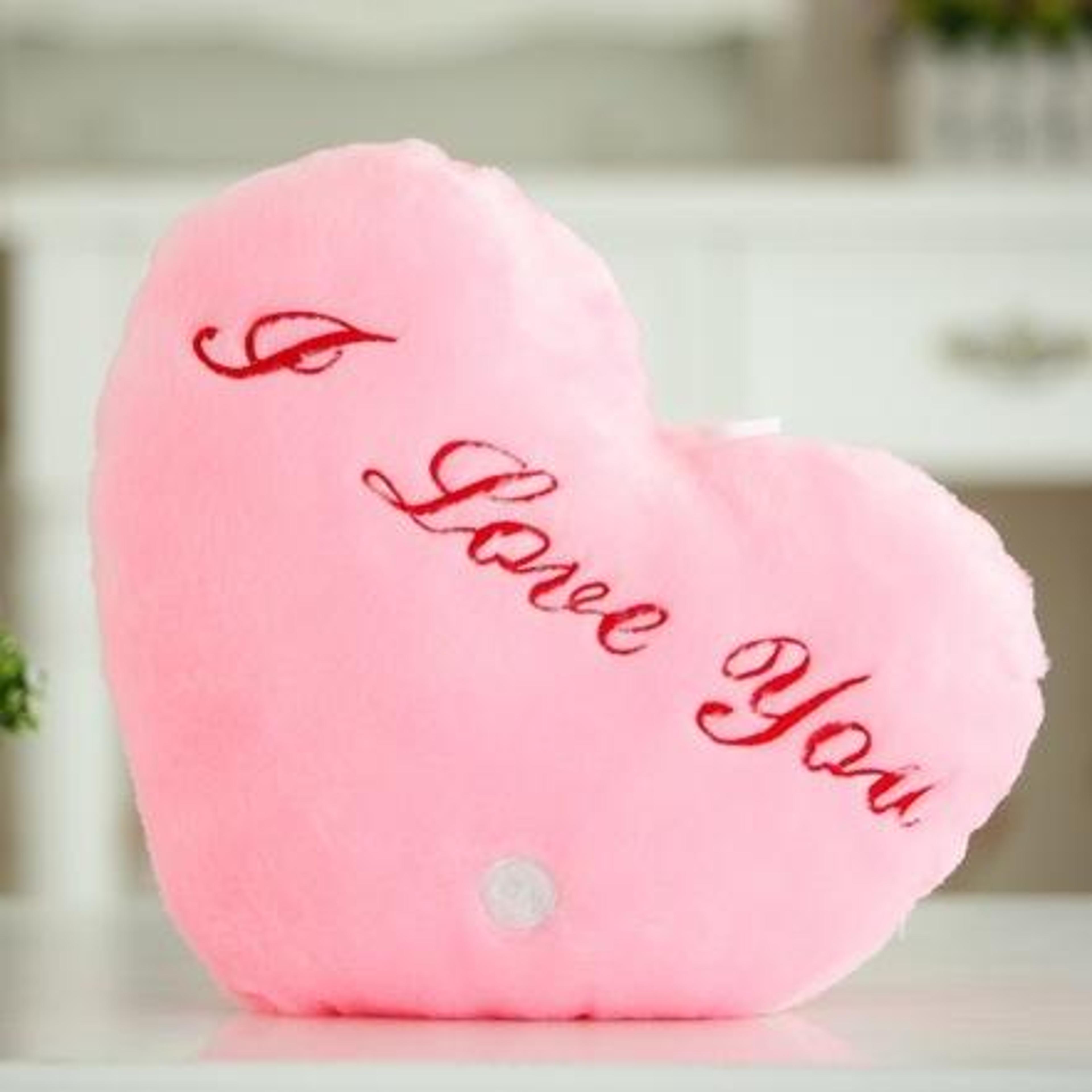 heart letter led plush pillow soft glowing decorative cushion