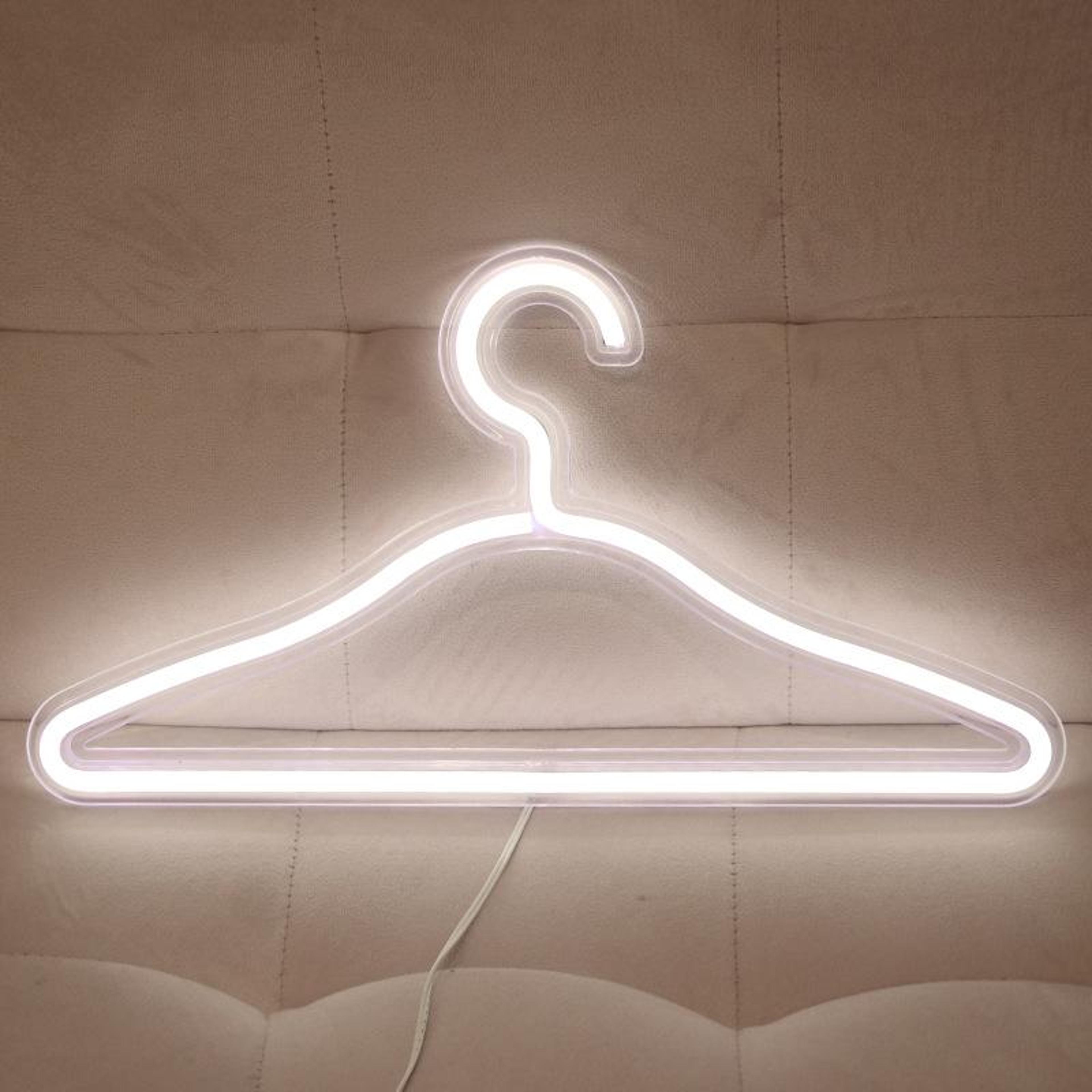 usb led coat hanger neon light decorative wall lamp for bedroom and closet