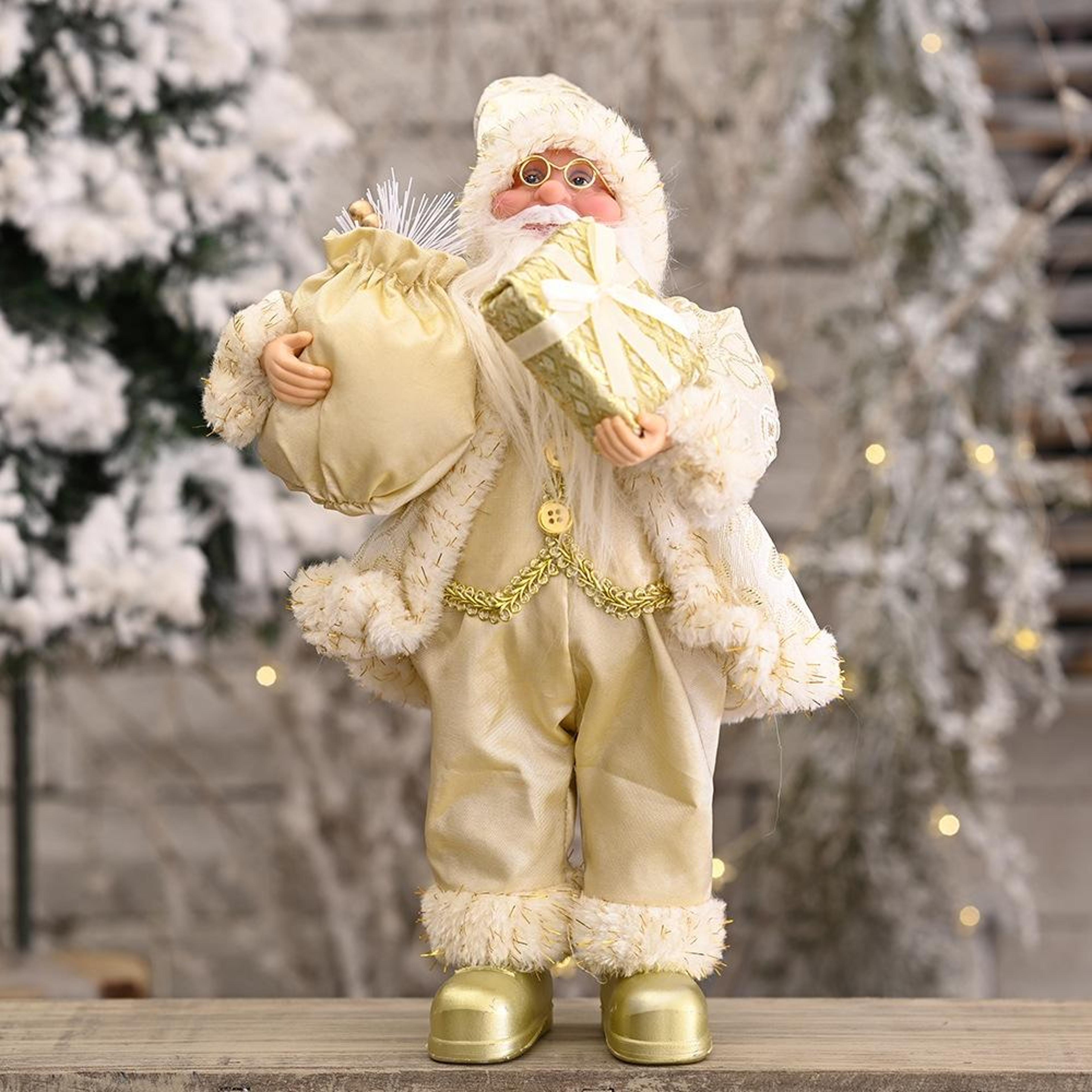 christmas standing santa claus doll ornament decorative holiday gift figure