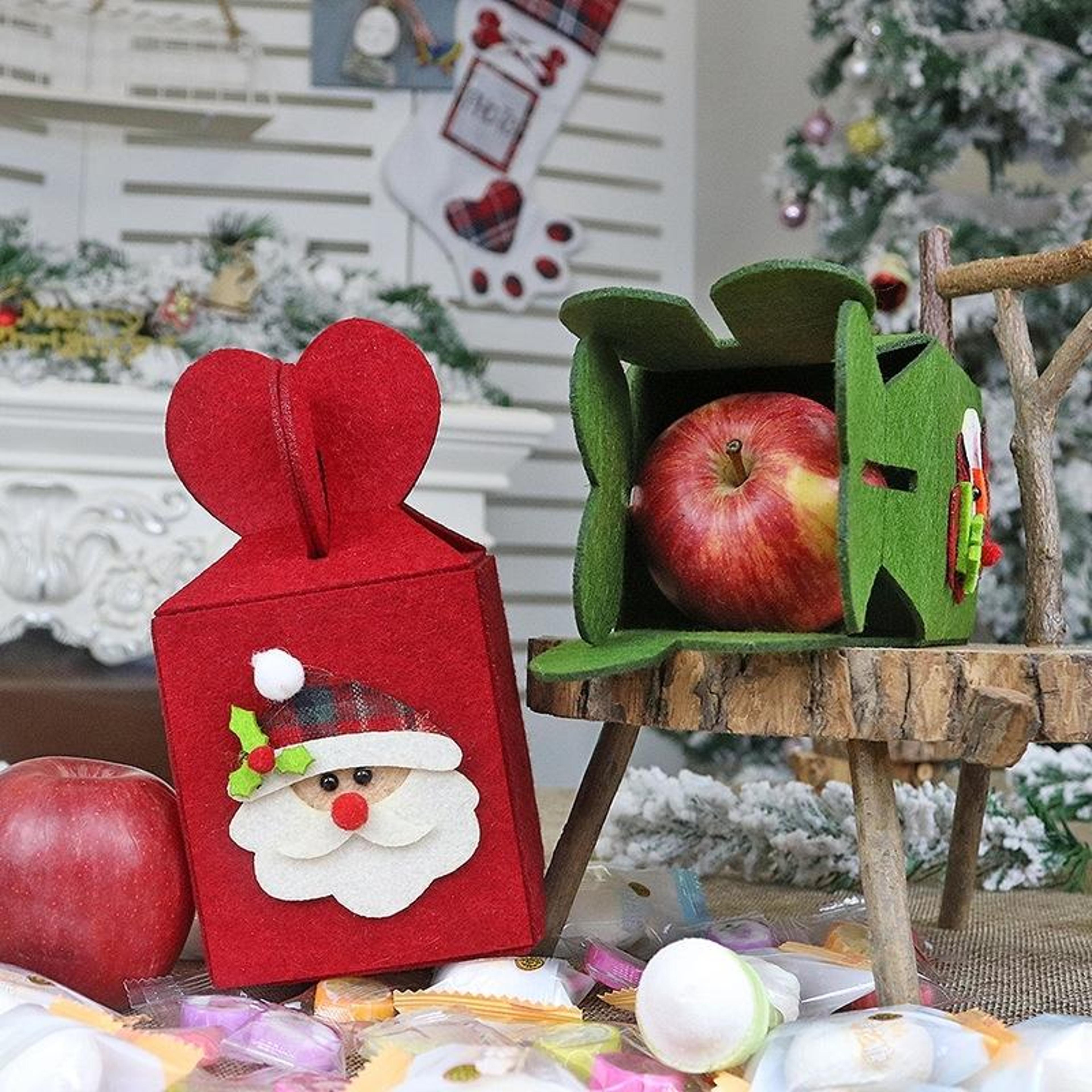 christmas apple gift bag foldable non-woven candy packaging pouch