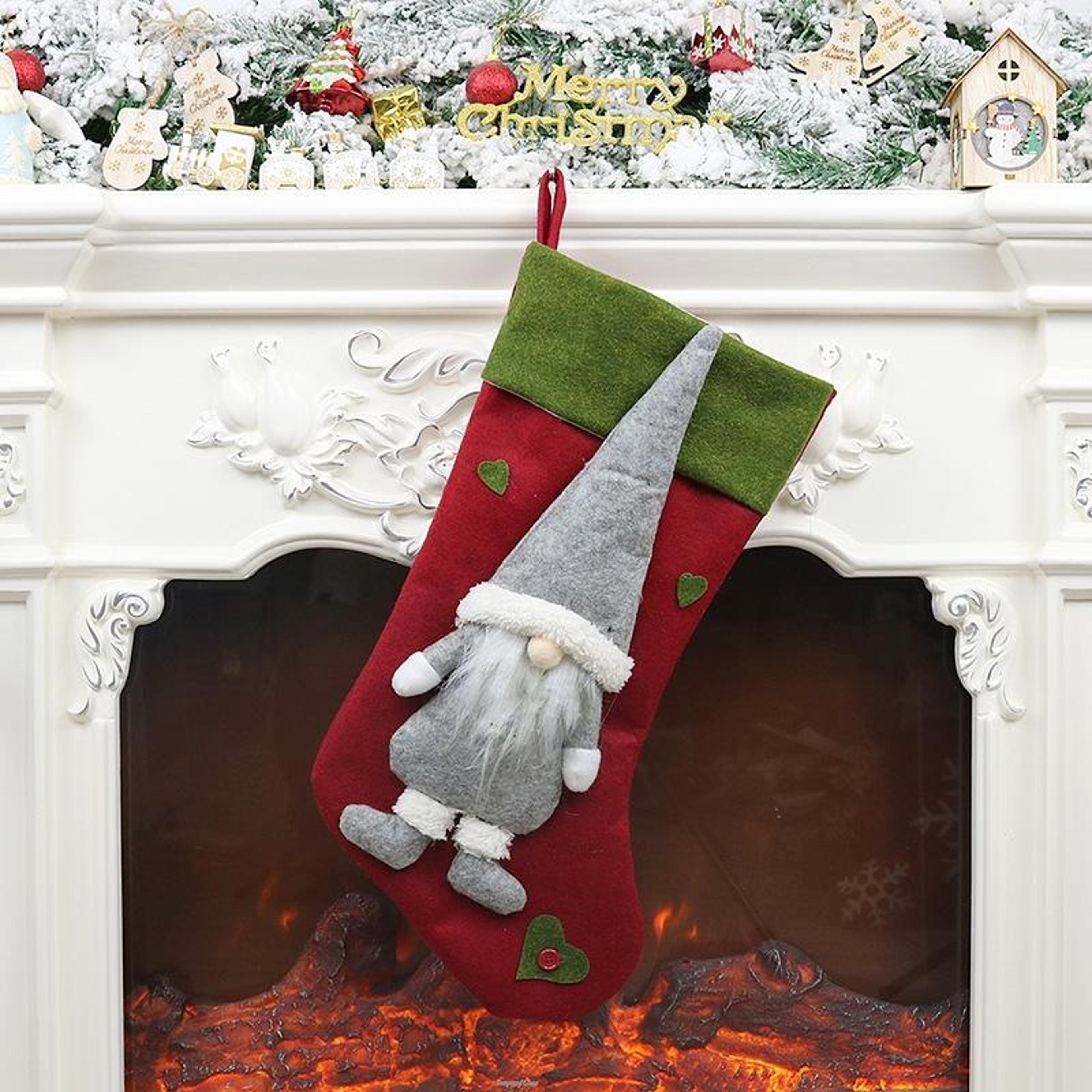 christmas gnome sock gift bag tree ornament decoration