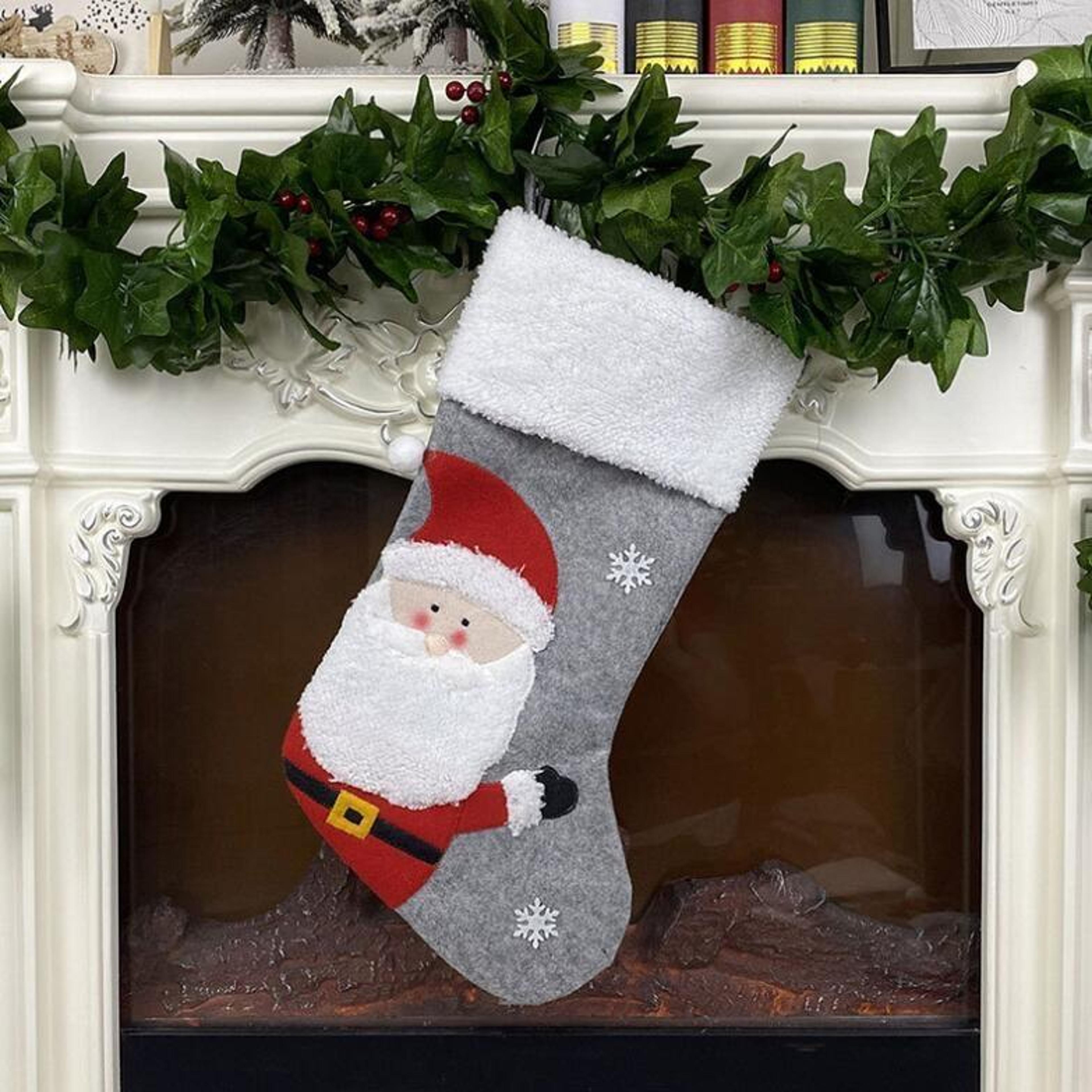 christmas stocking gift bag hanging holiday decoration for candy, gifts & festive decor