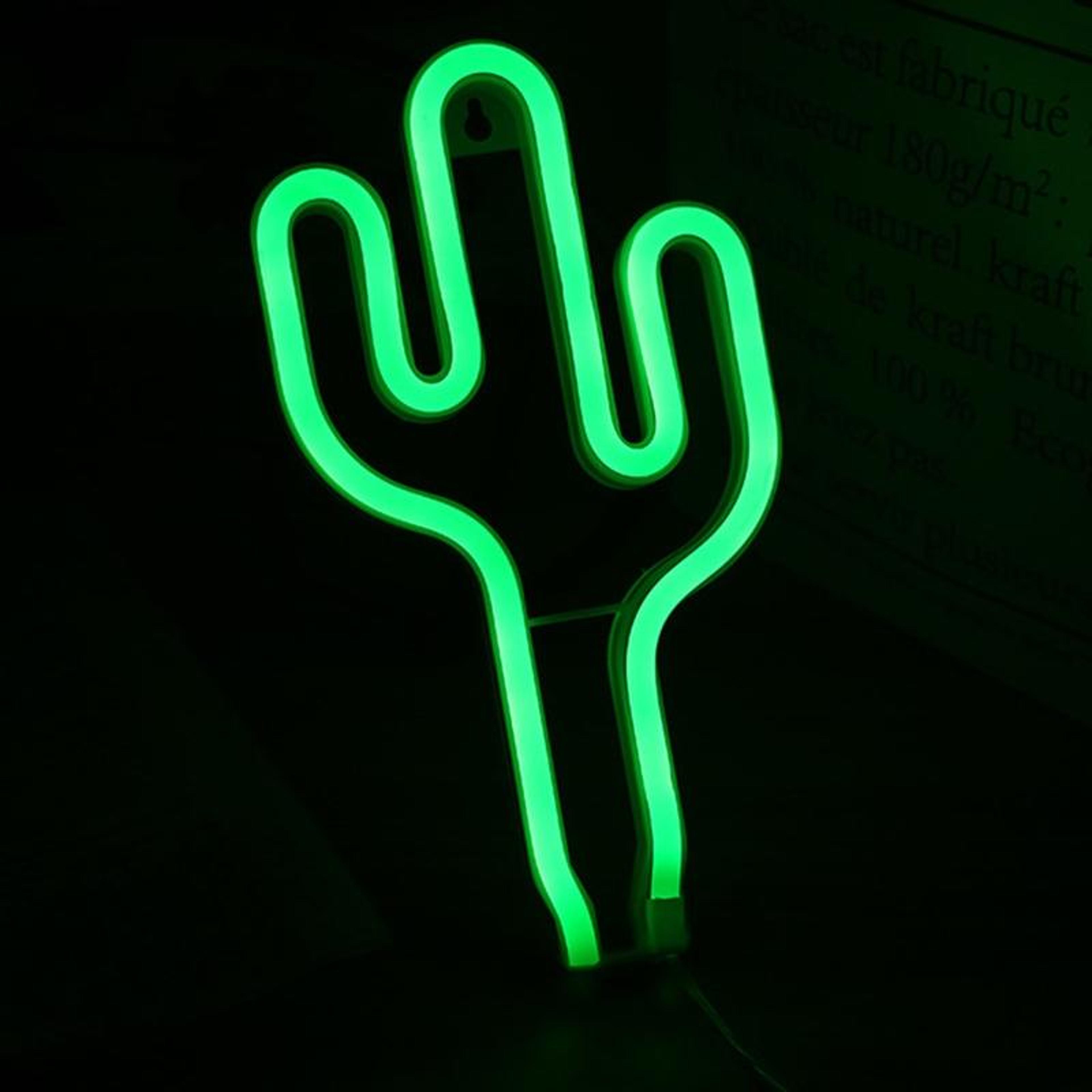 cactus led neon night light decorative warm glow lamp for bedroom & home decor