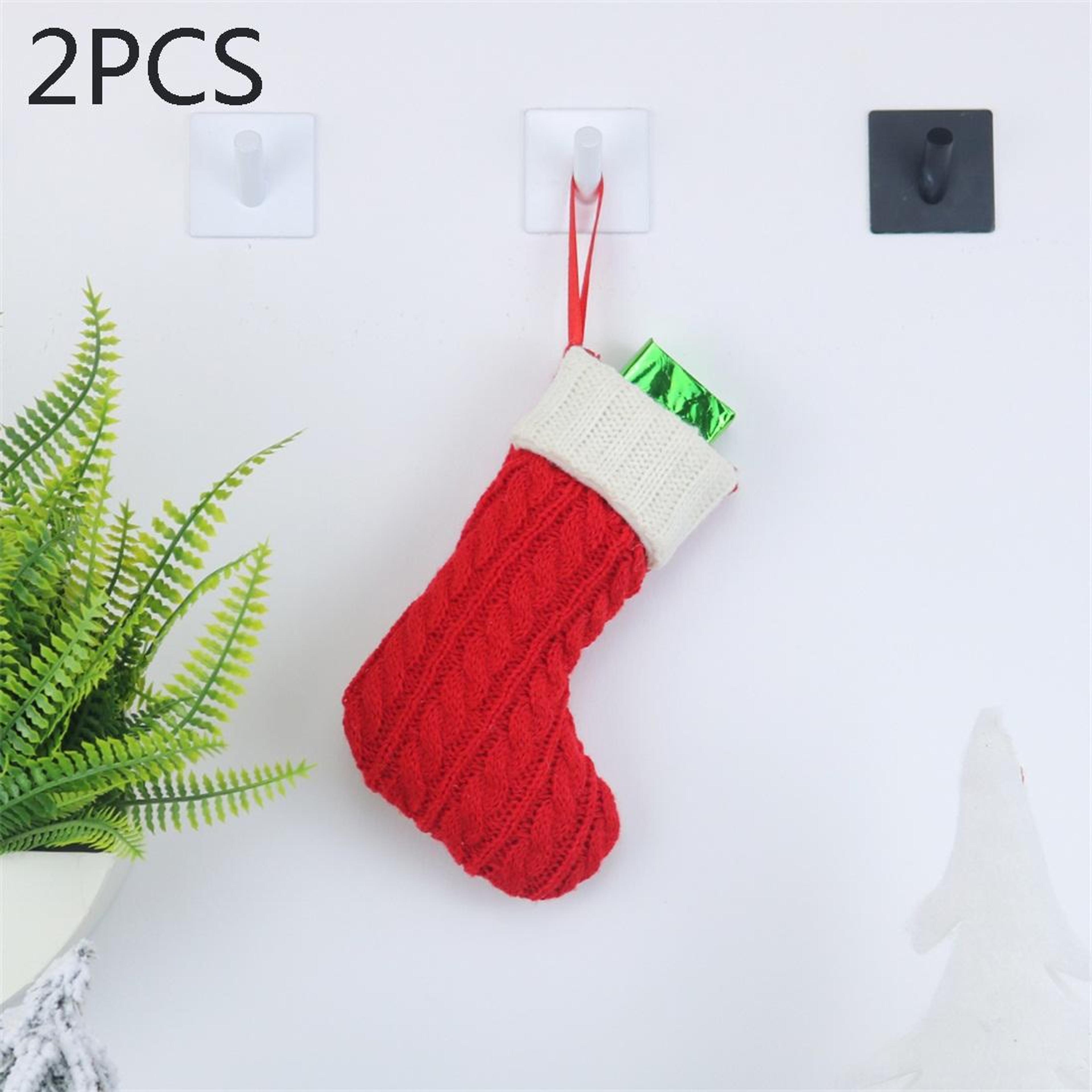 christmas knitted stocking gift bag ornament for tree decor and holiday gifts