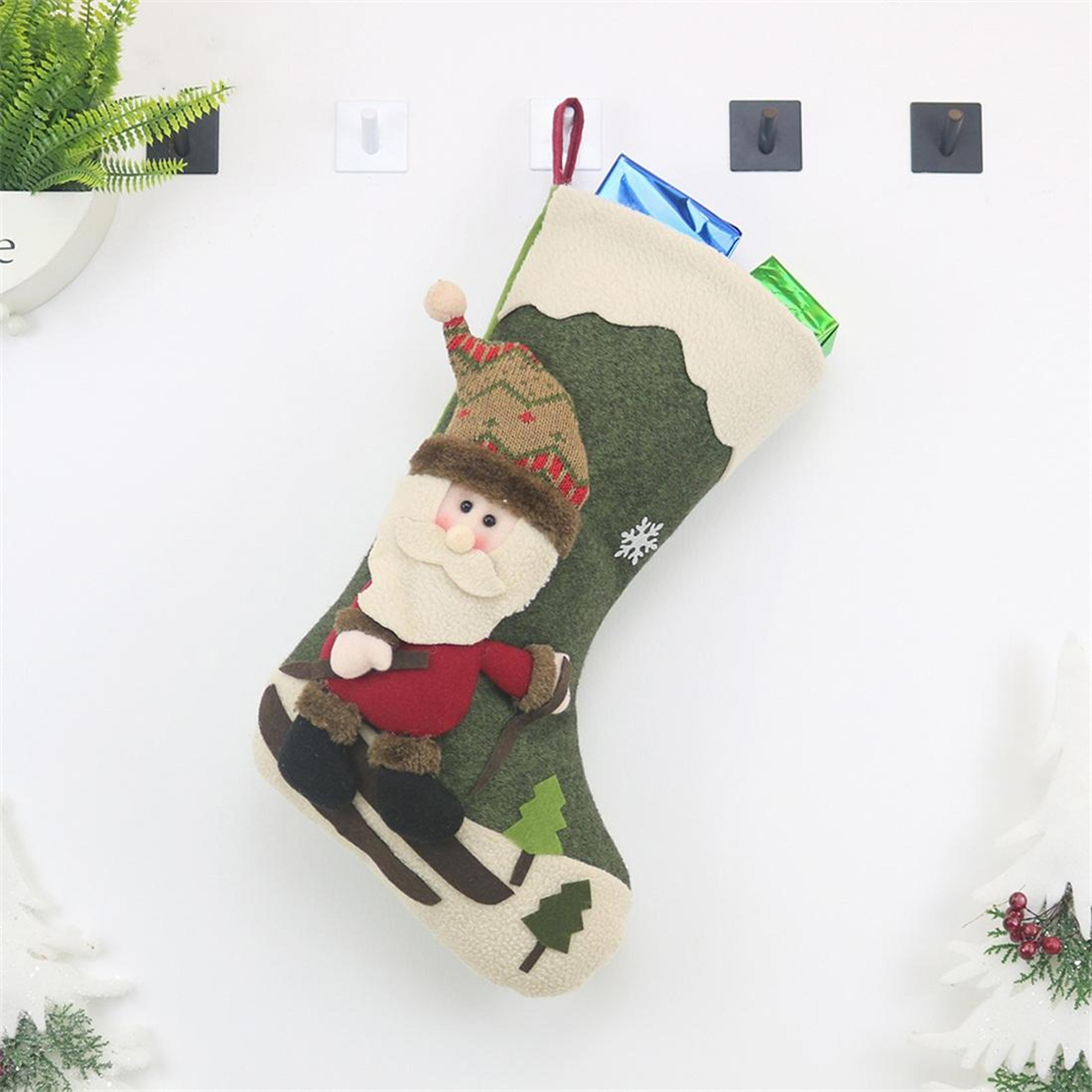 cozy santa christmas stocking gift bag hanging tree decoration