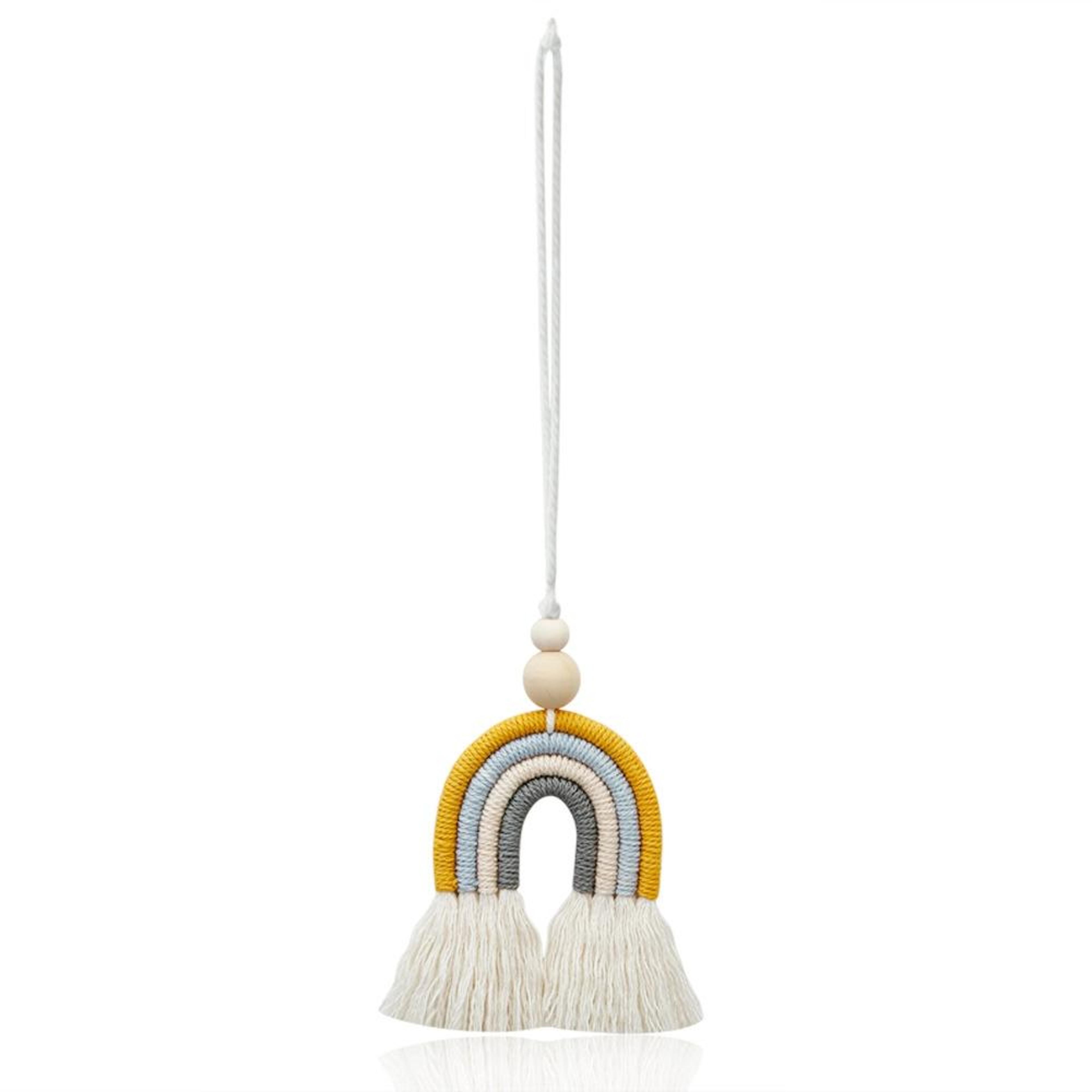boho car aromatherapy diffuser rainbow wood bead hanging ornament