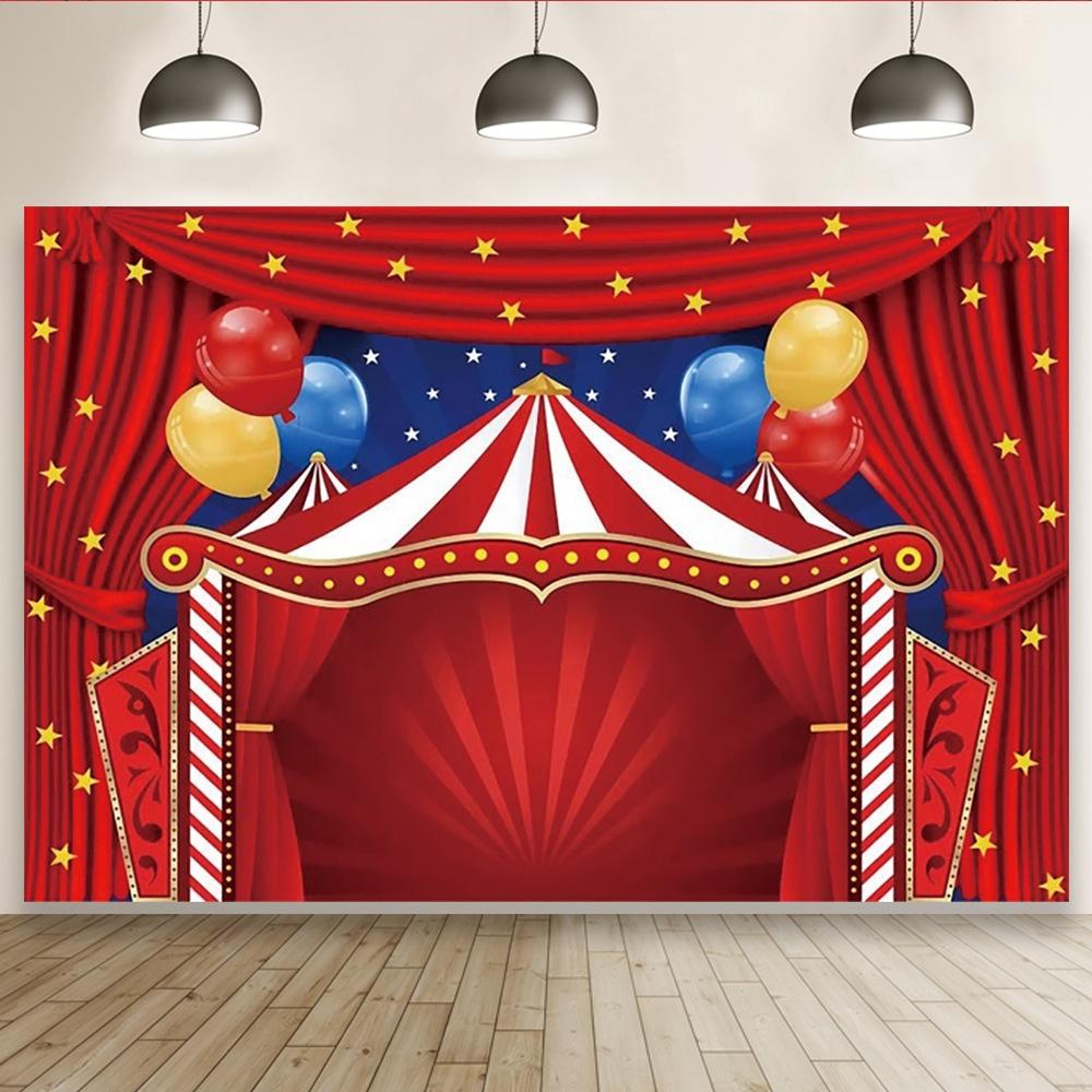vintage circus clown photography backdrop for party decorations & photo booth