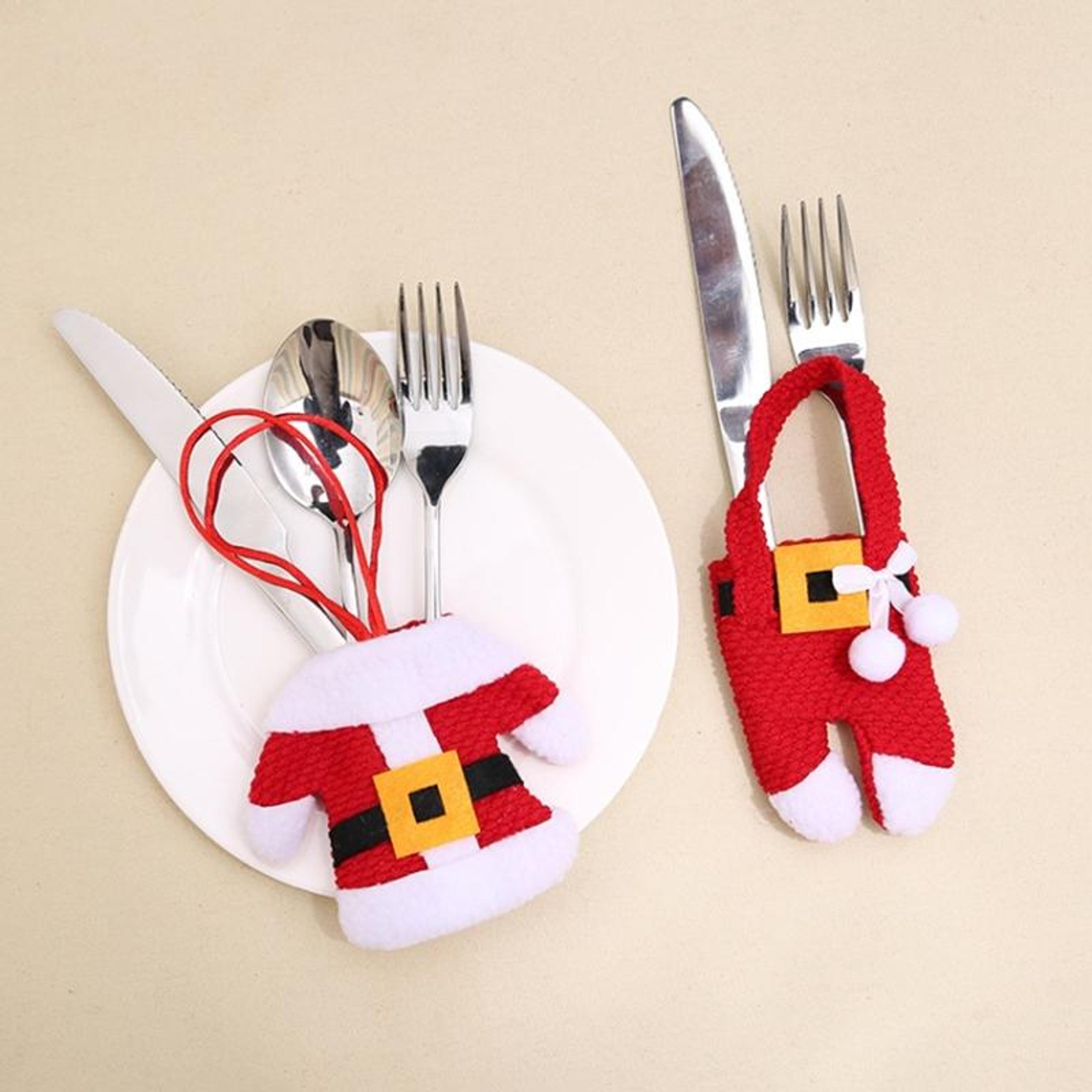 christmas cutlery holder set christmas cutlery covers for festive table decor