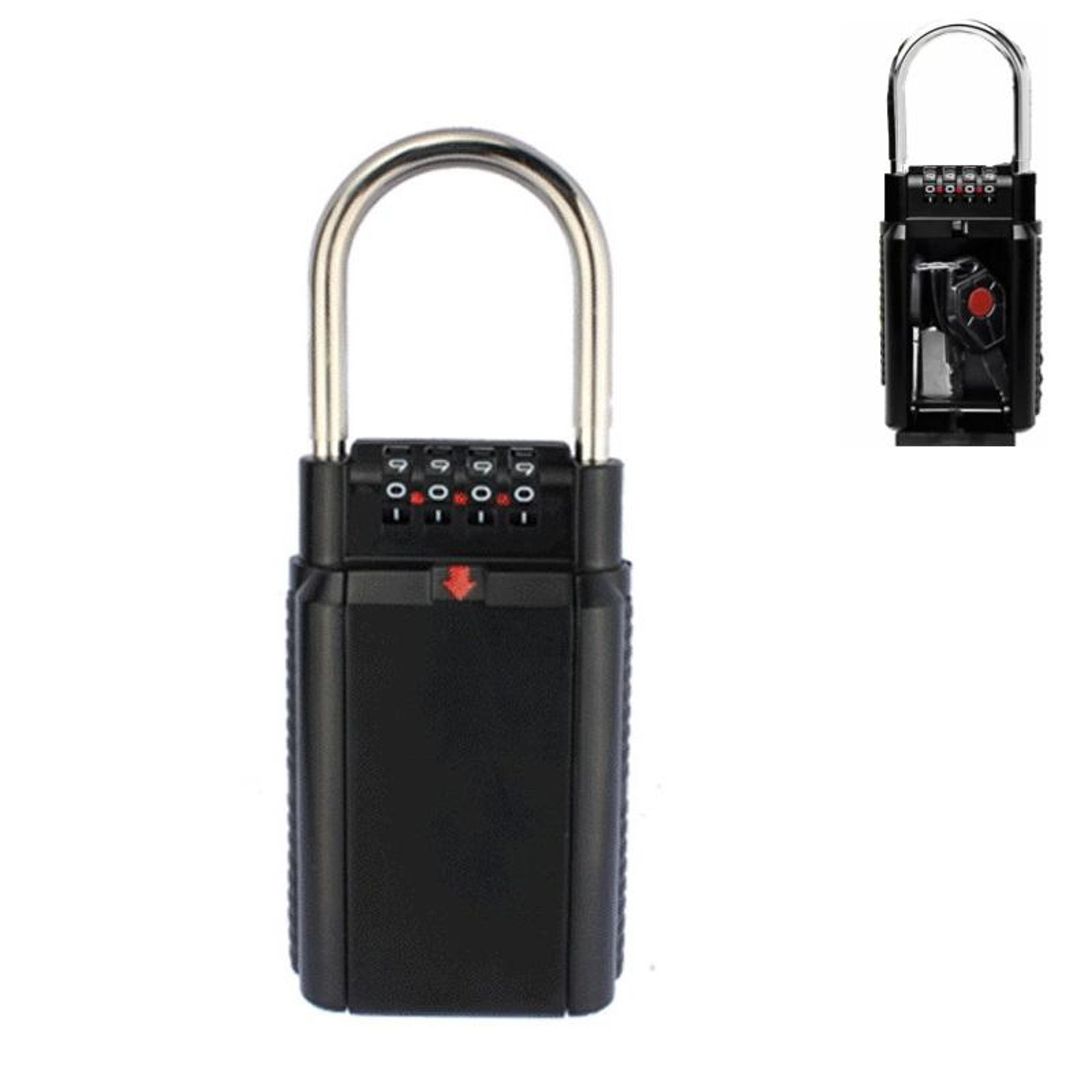 wall mounted key lock box with secure combination lock for home office & construction sites