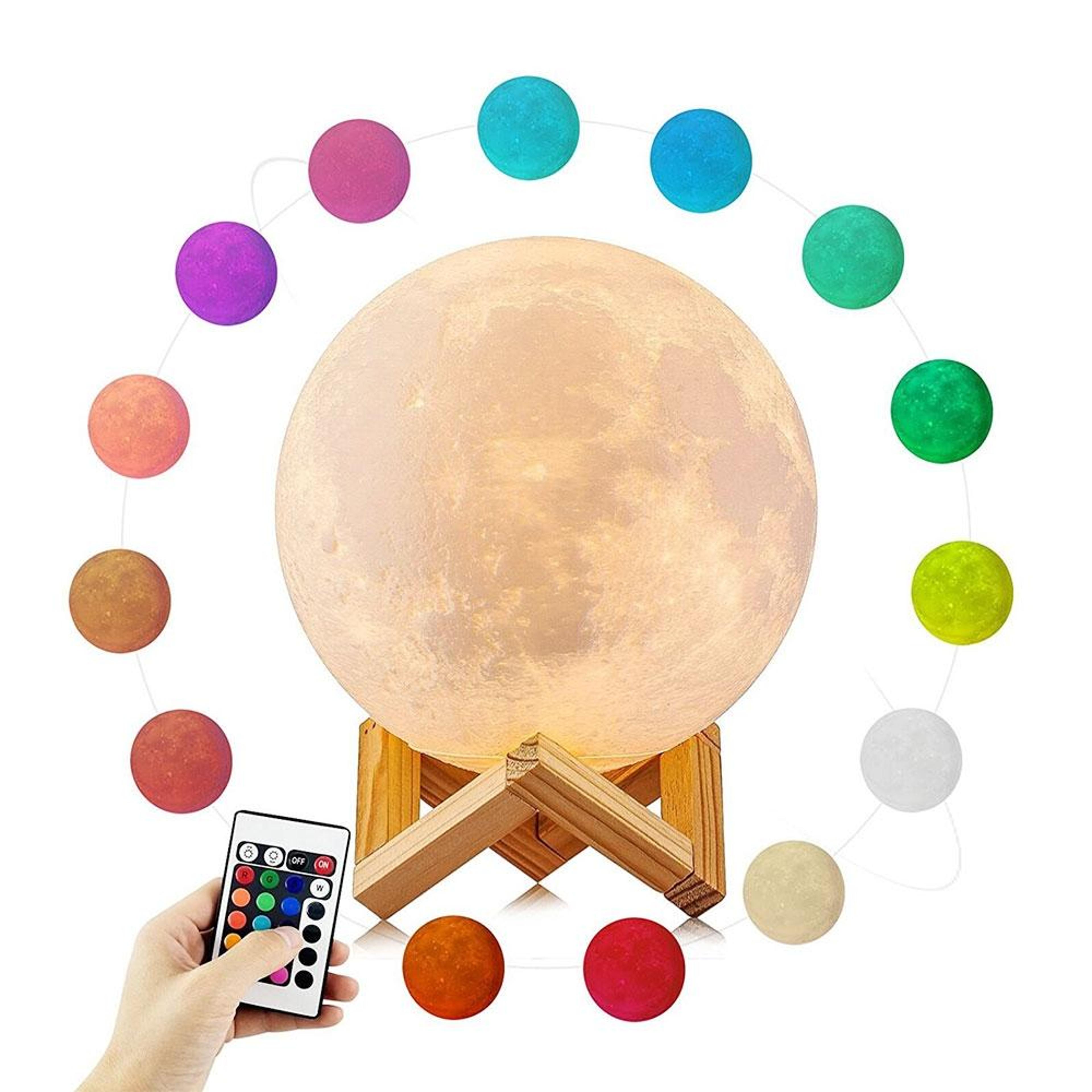 youoklight 3d moon lamp with 16 colors usb rechargeable led night light