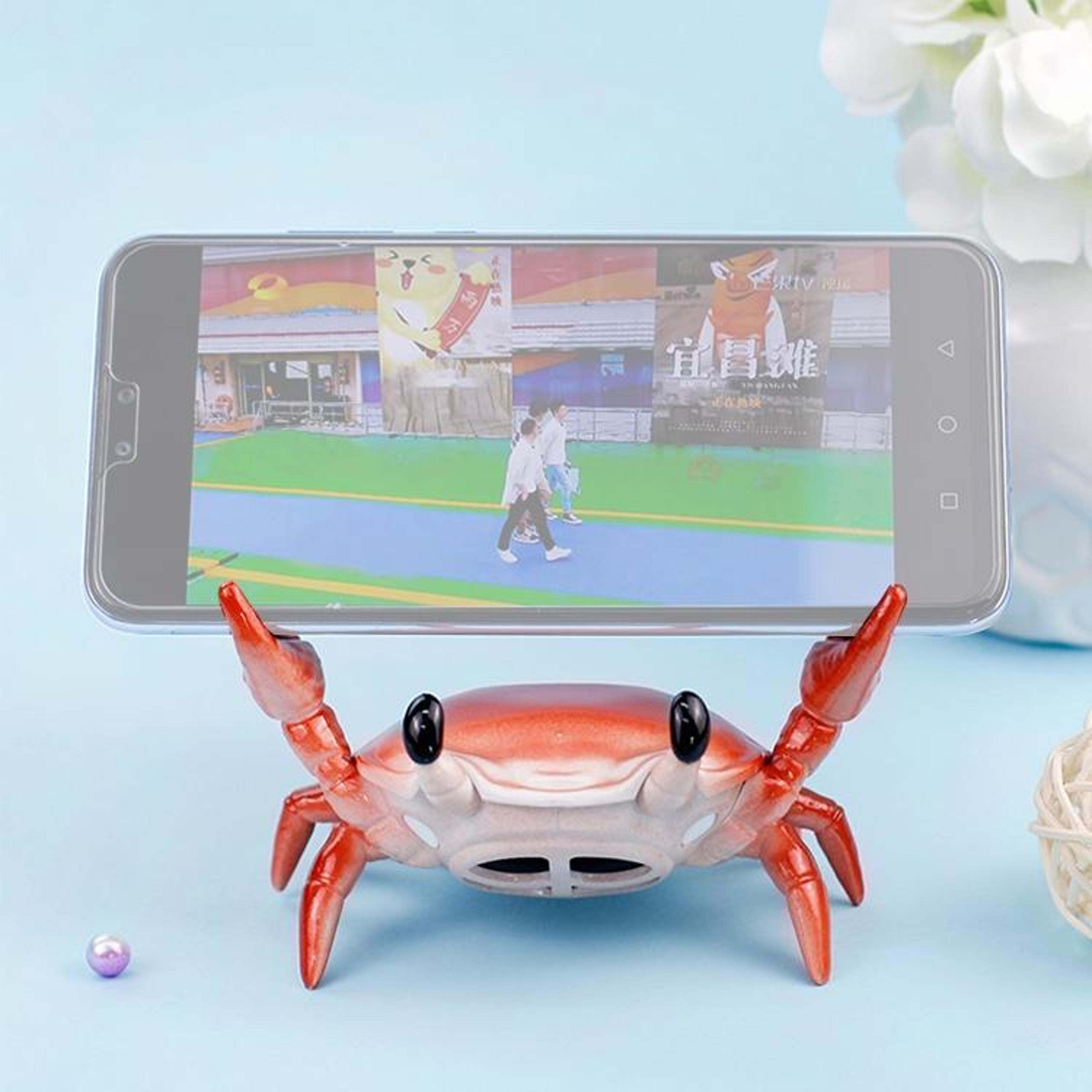 cute crab bluetooth speaker & phone stand with pen holder for desk