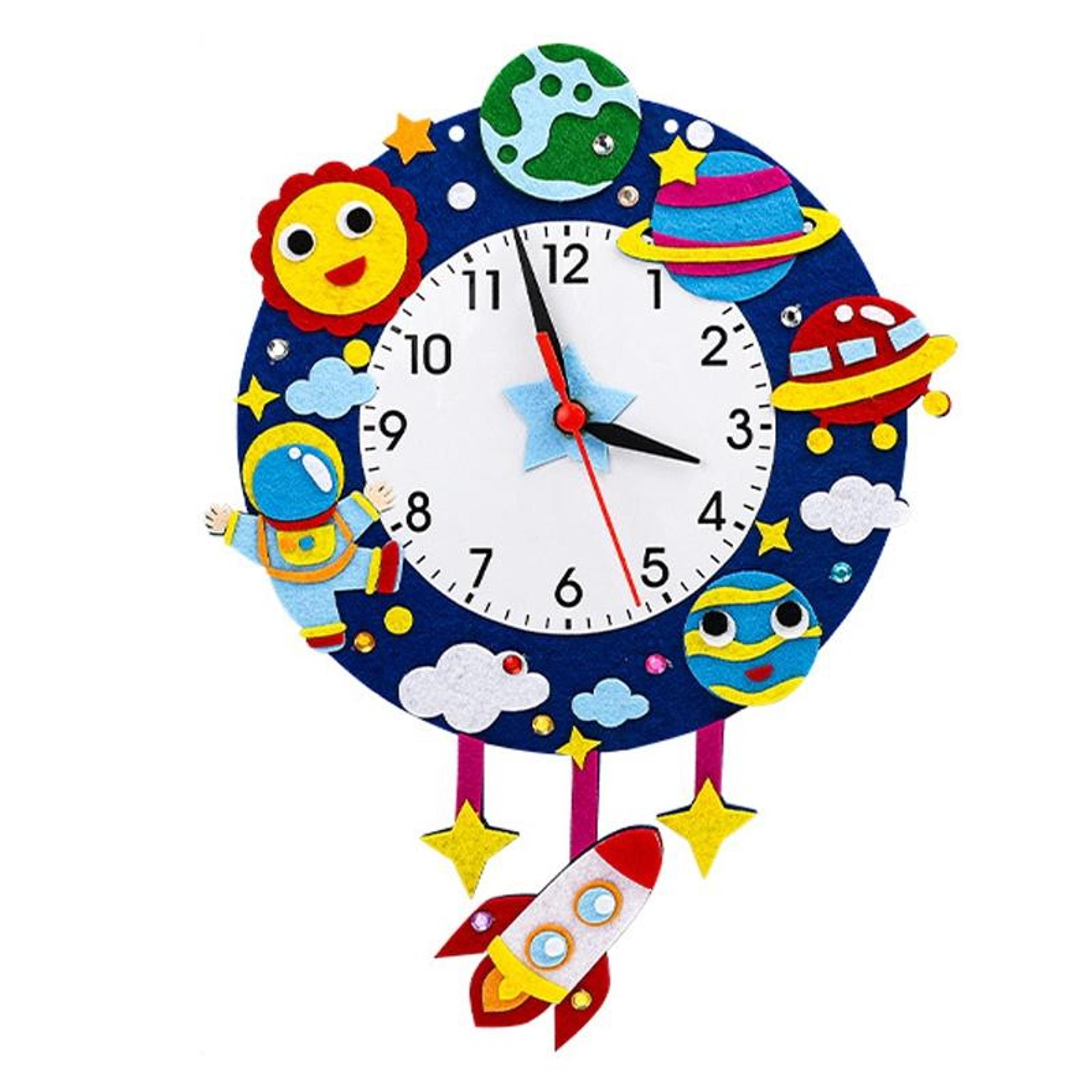 diy kids cartoon clock handmade educational time teaching toy
