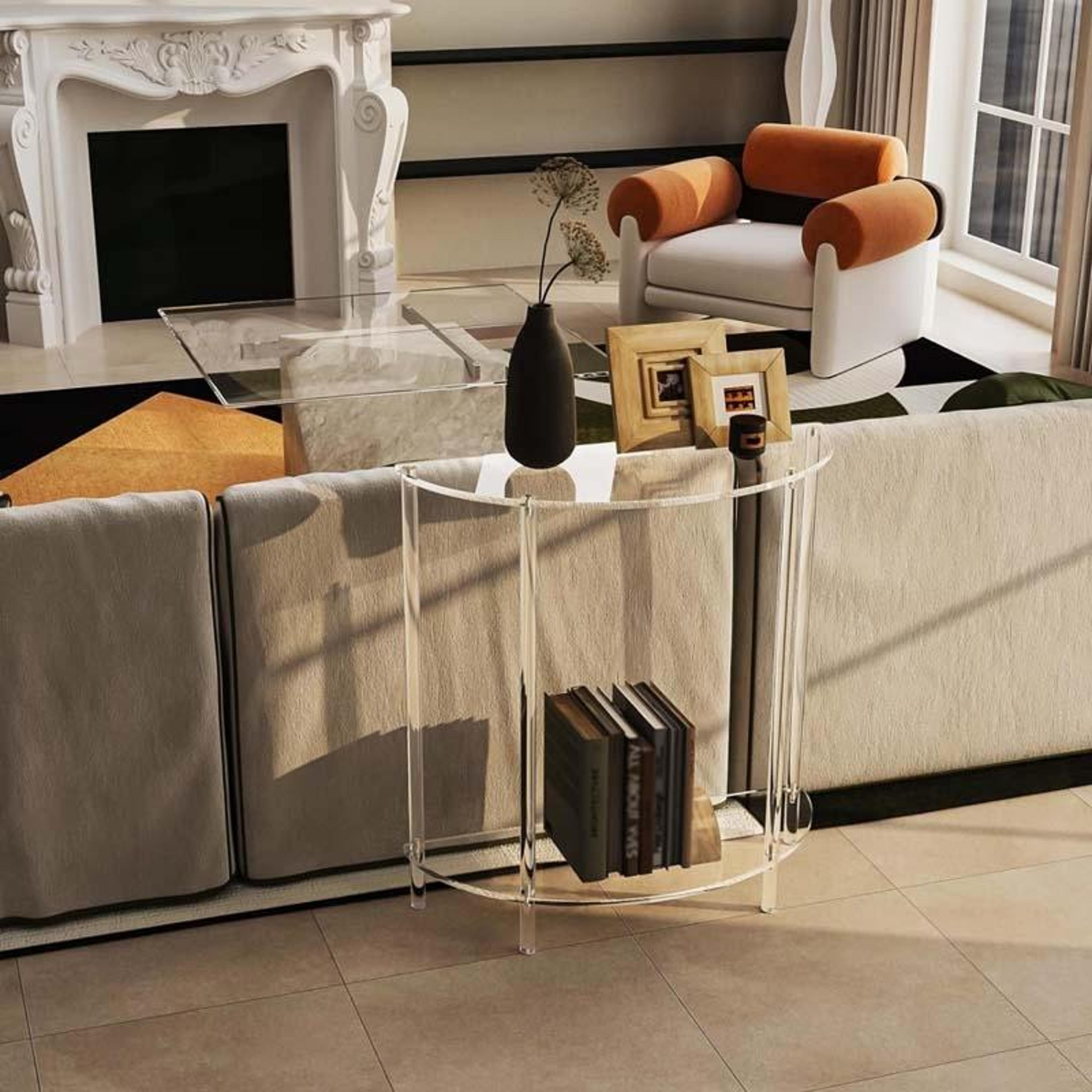 modern acrylic side table tier wall side table for bedroom, living room & bedside