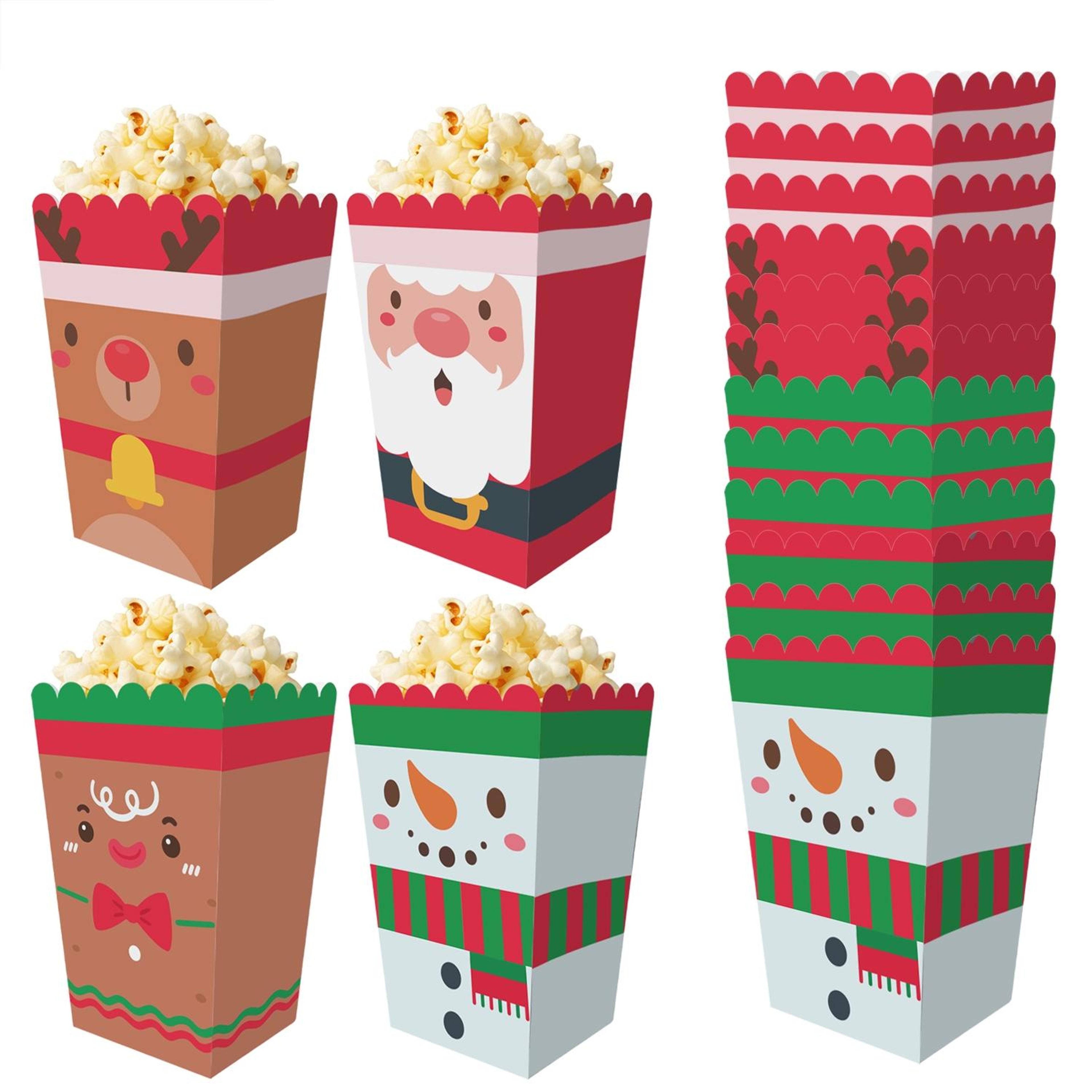 piece christmas popcorn boxes holiday party snack & candy treat boxes