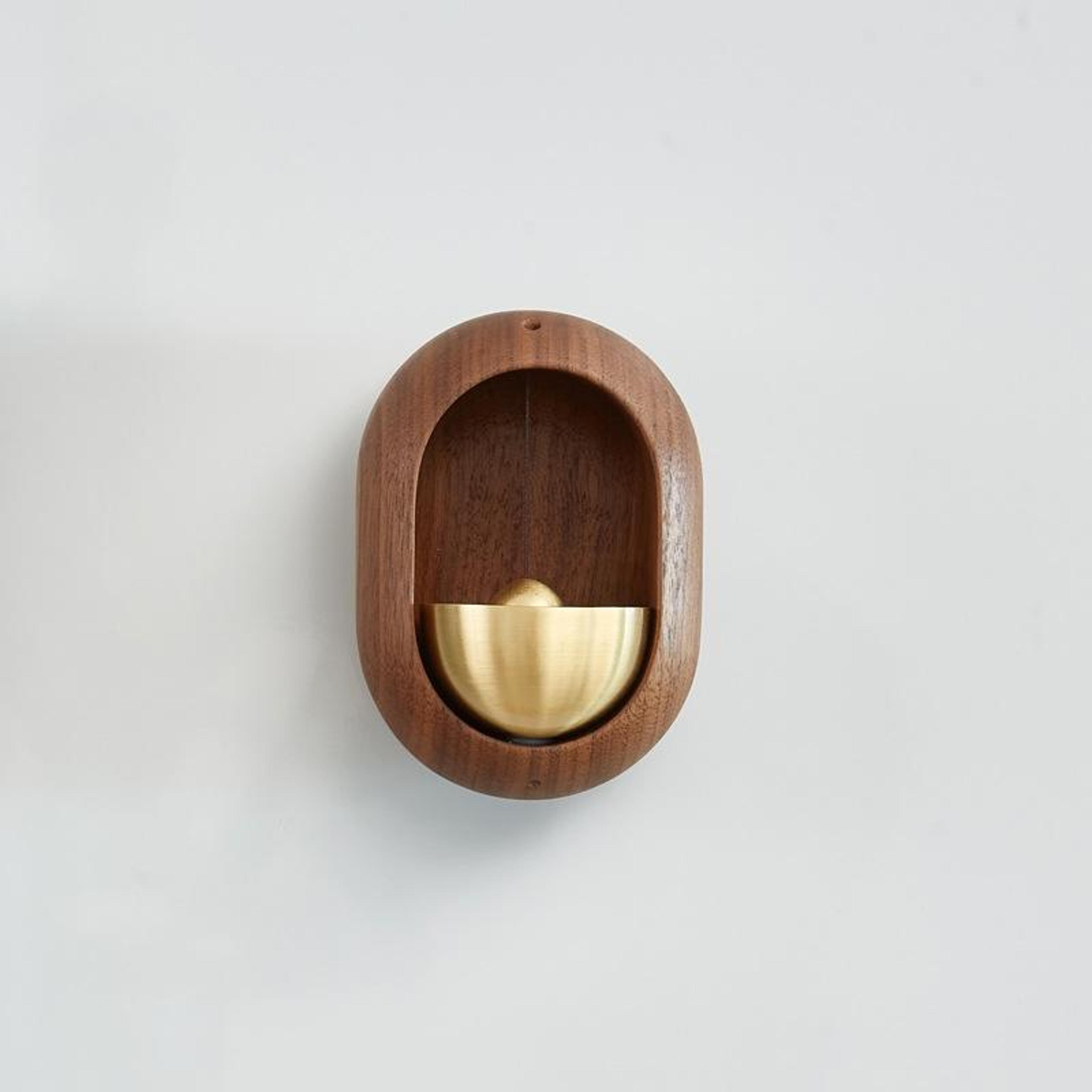 magnetic wooden brass door bell with crisp chime for home and shop entry