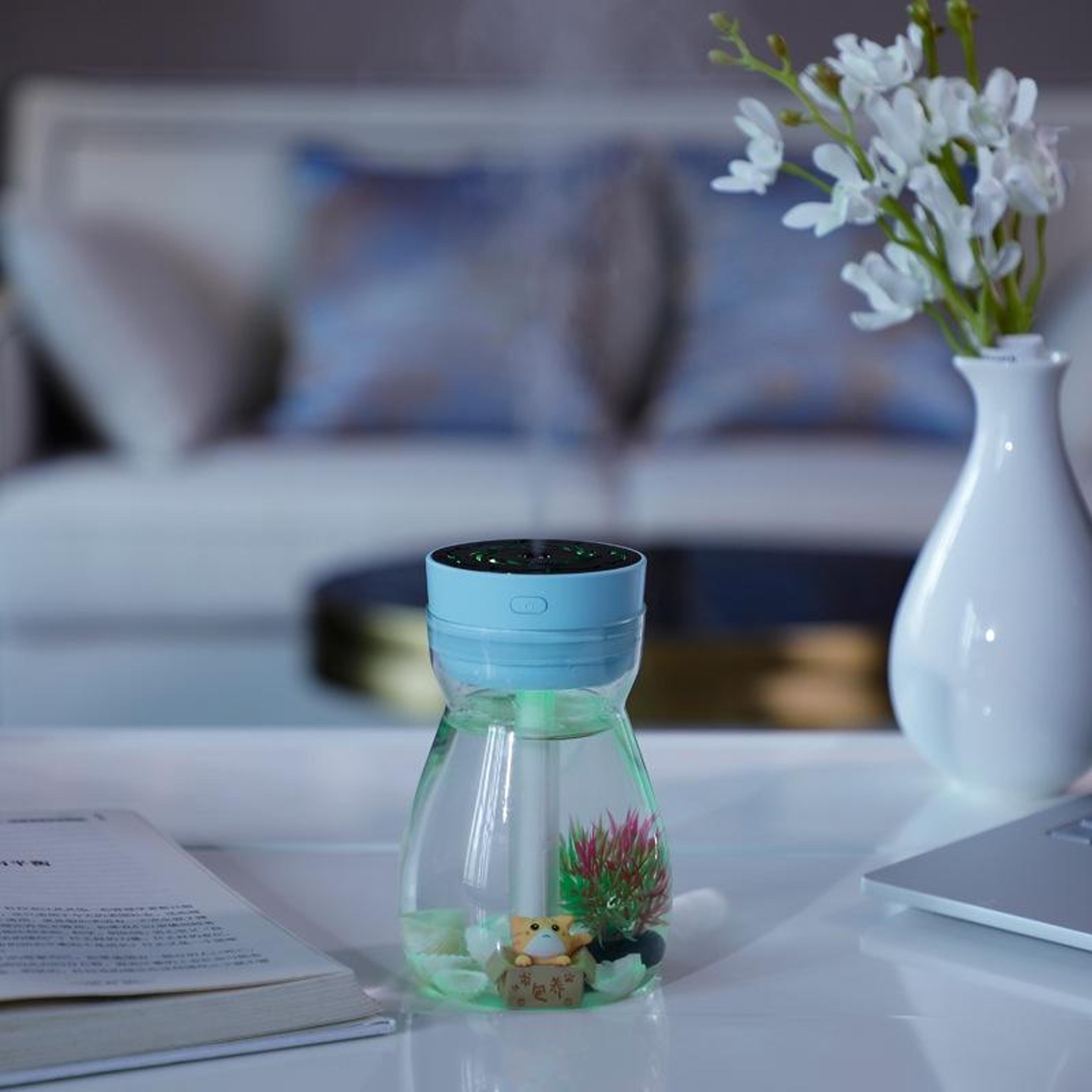 colorglow usb humidifier mini car humidifier with night light & water tank