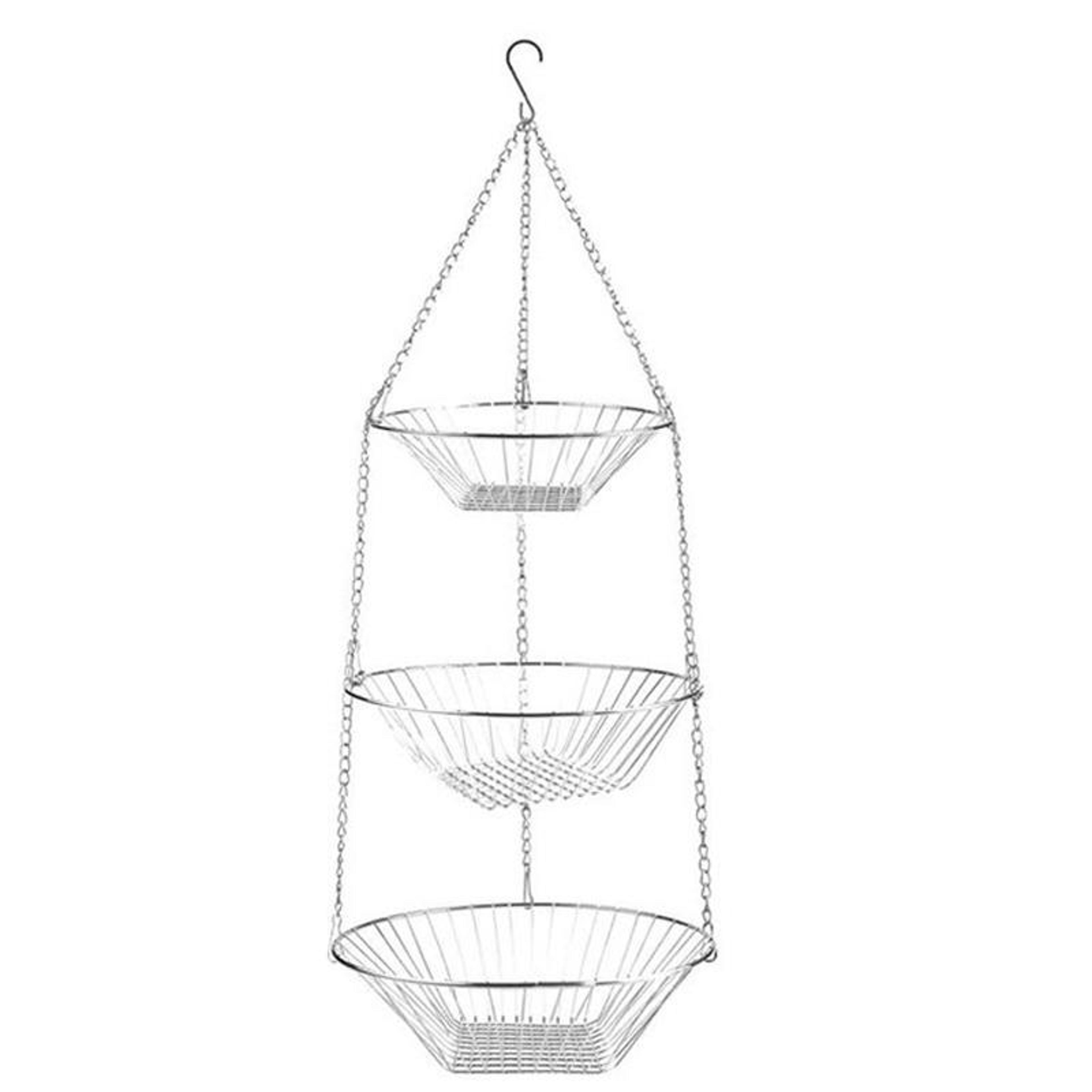 tier hanging fruit basket wrought iron fruit storage organizer for kitchen & pantry