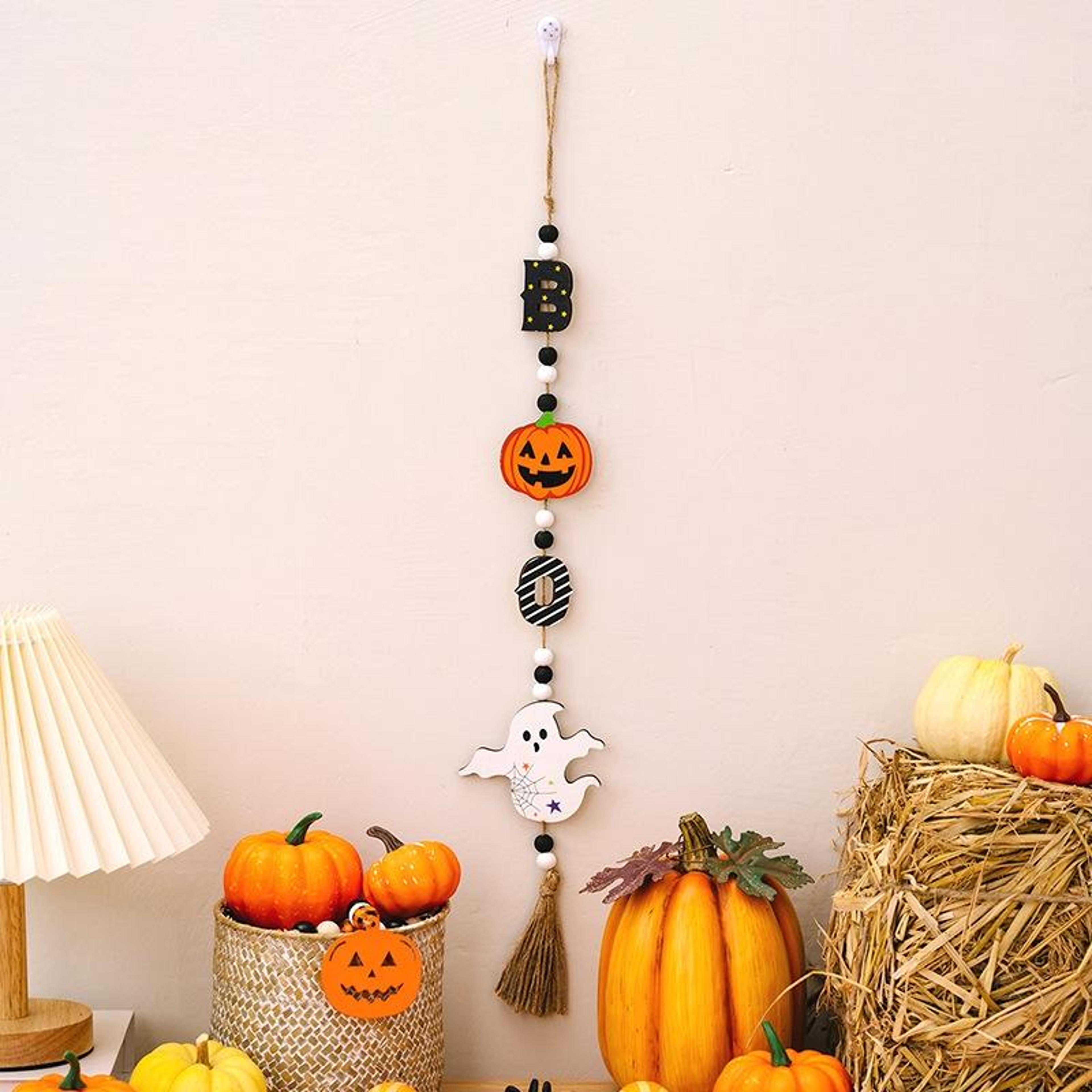 rustic christmas hanging decoration wooden bead garland for festive home & party decor