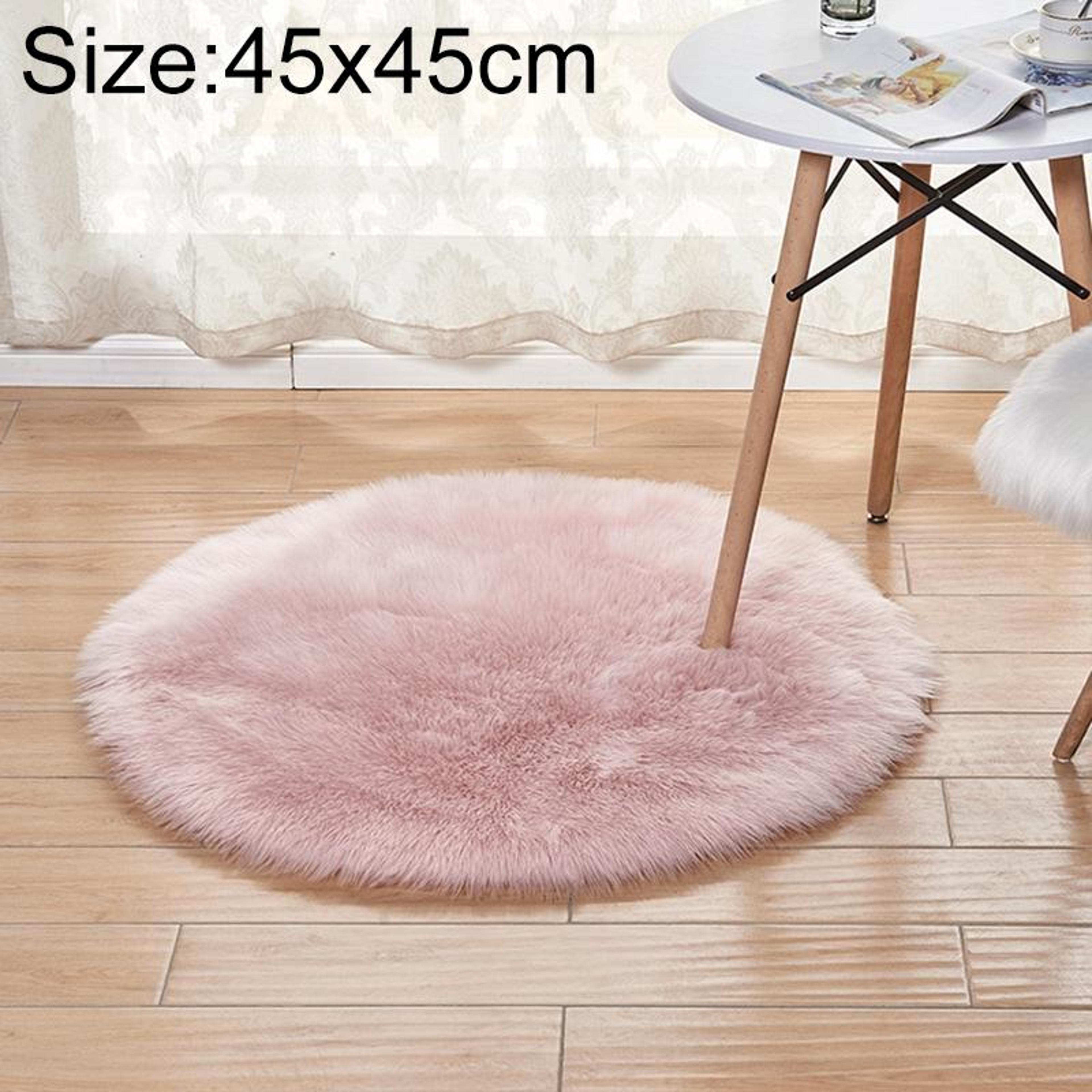 luxury round area rug soft faux fur plush carpet for bedroom, living room & nursery