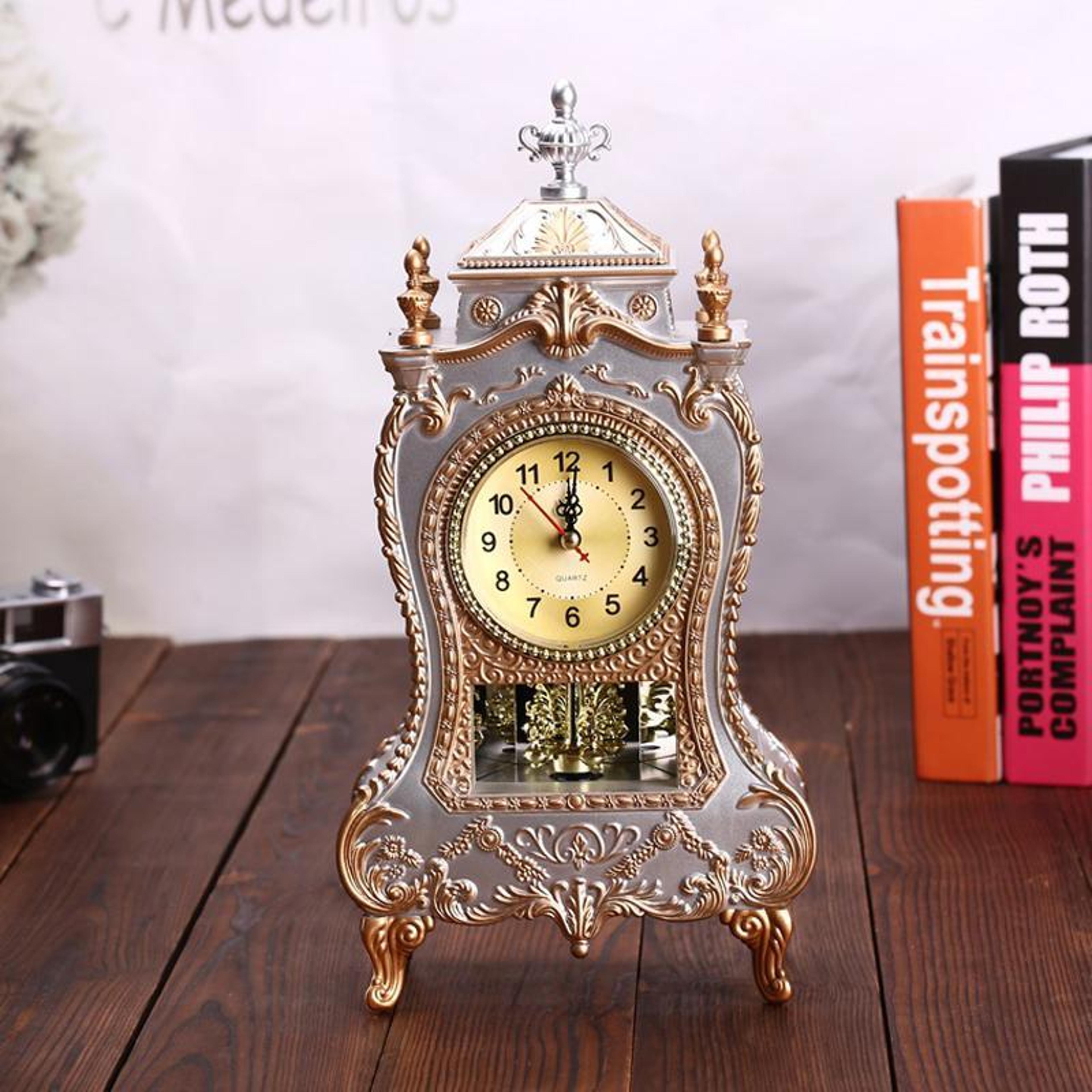 royal vintage desk clock with pendulum classic antique table decor