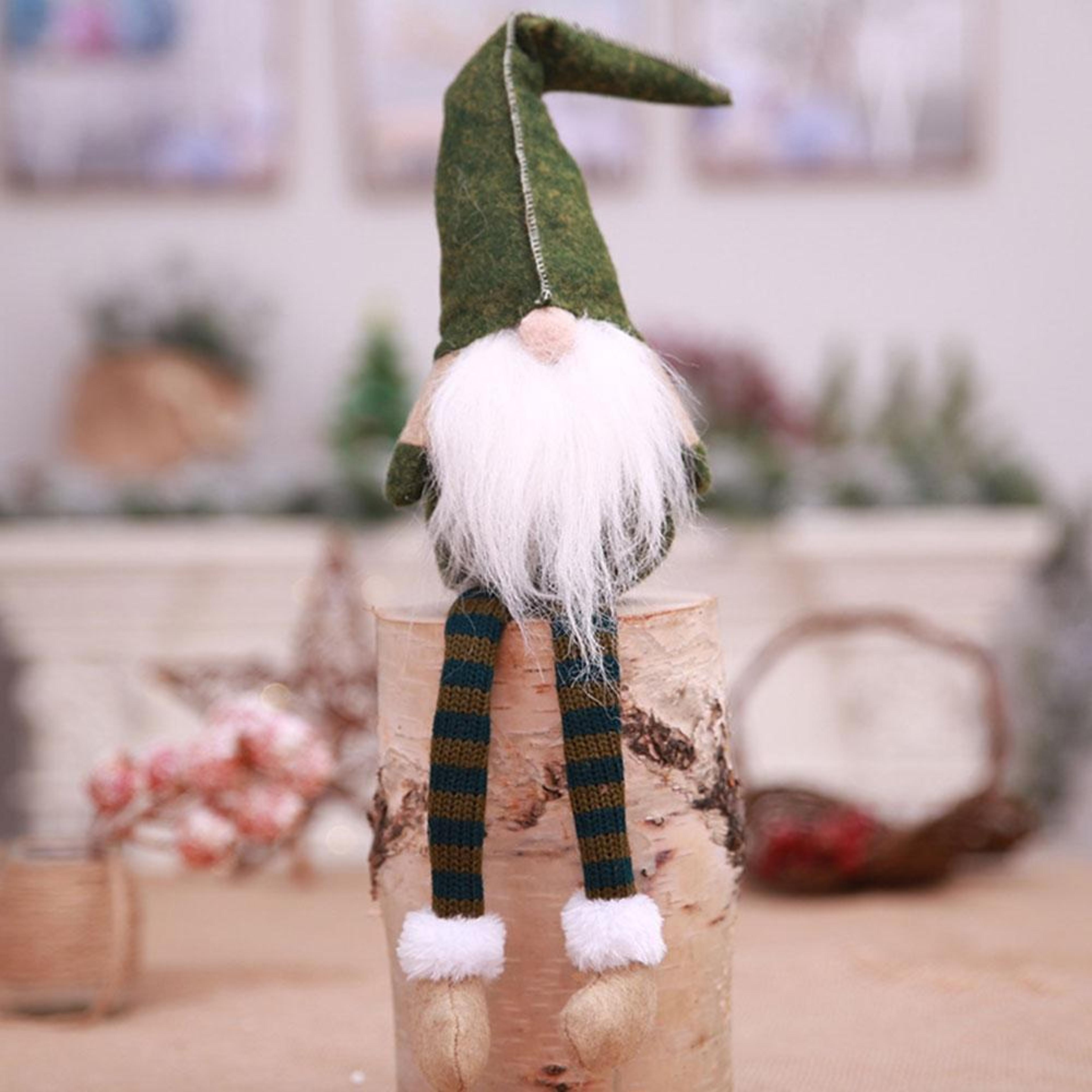 cozy christmas elf doll long legged faceless christmas doll holiday shelf decoration