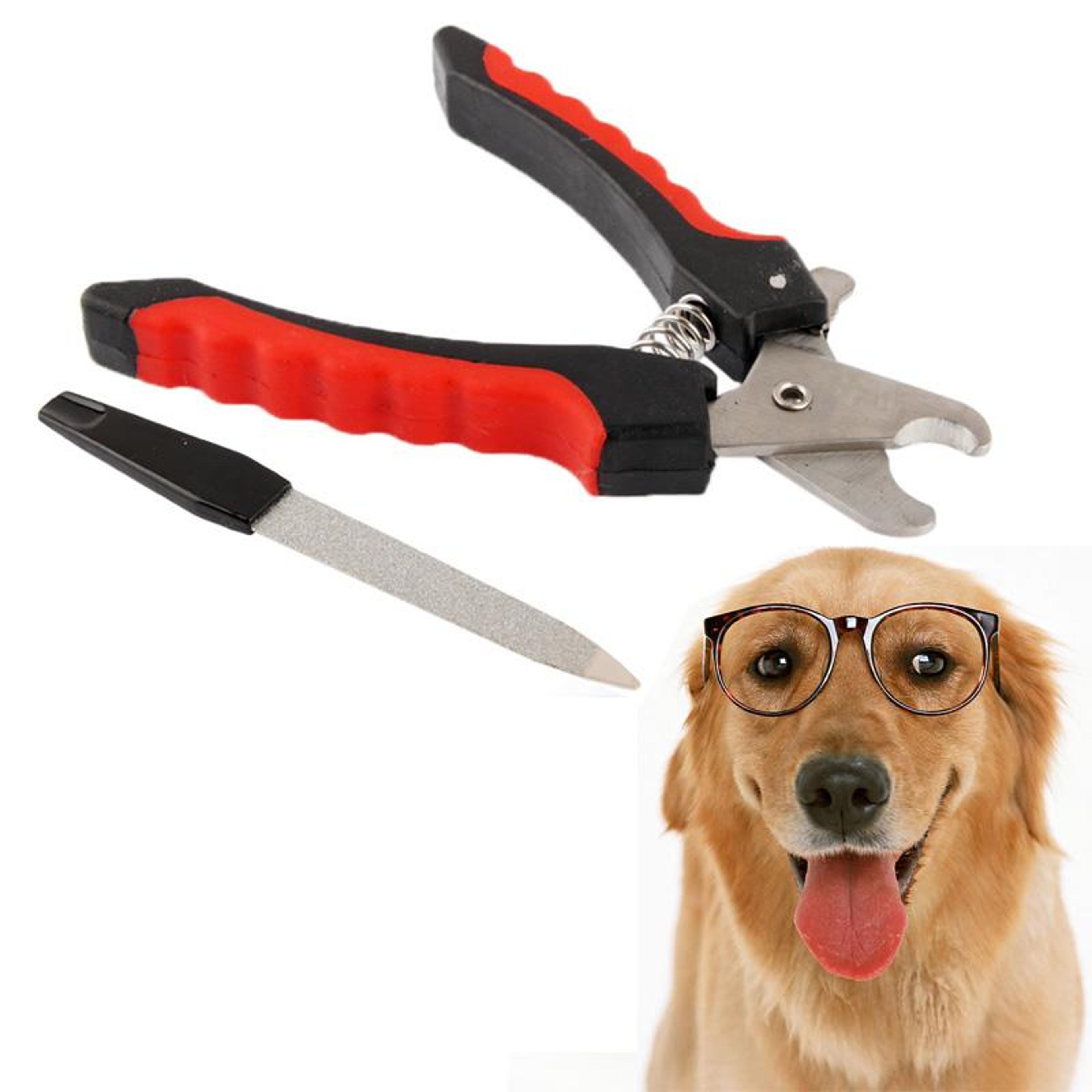 professional pet nail clippers with safety guard & nail file for dogs and cats