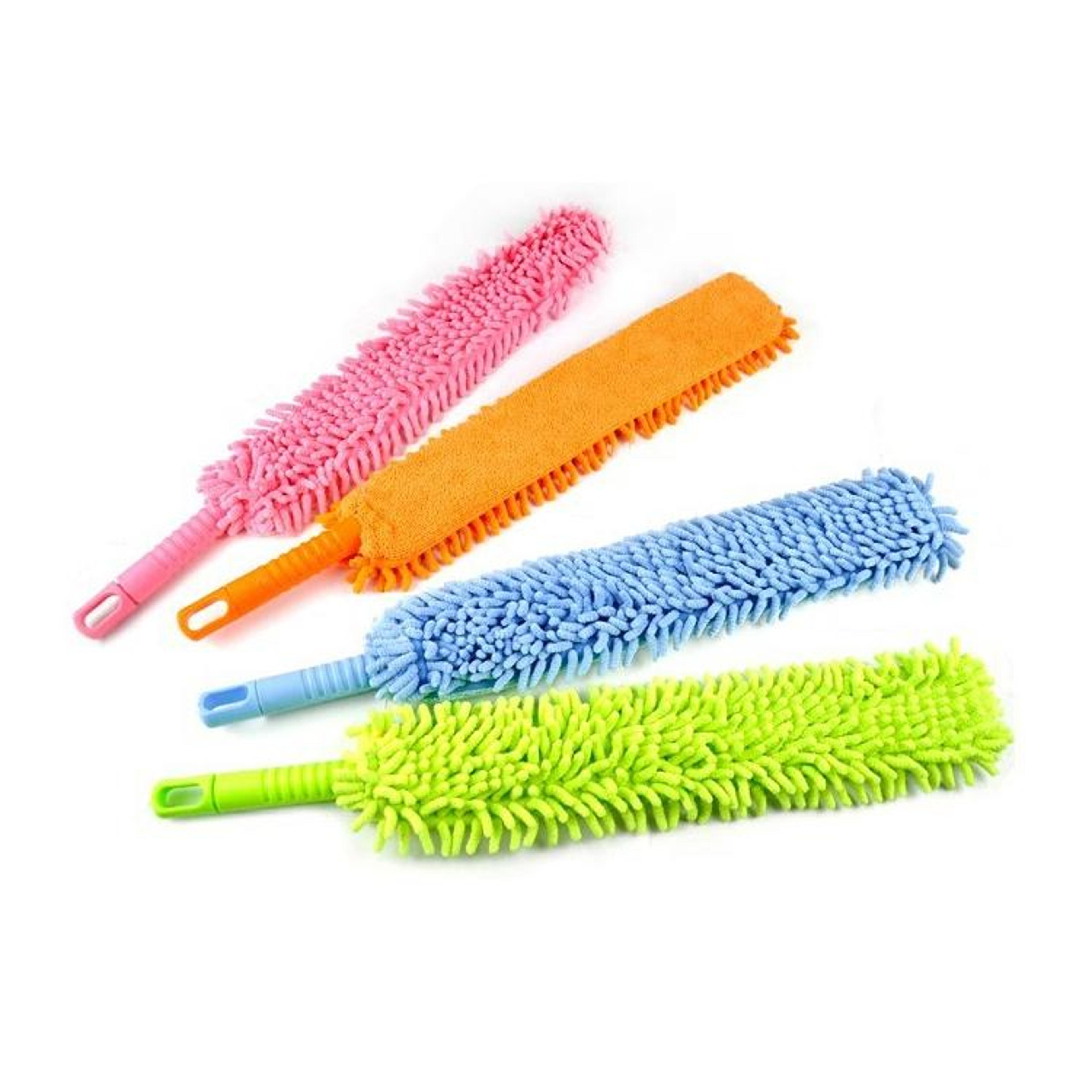 flexible chenille dust duster for furniture, shelves & hard to reach spaces
