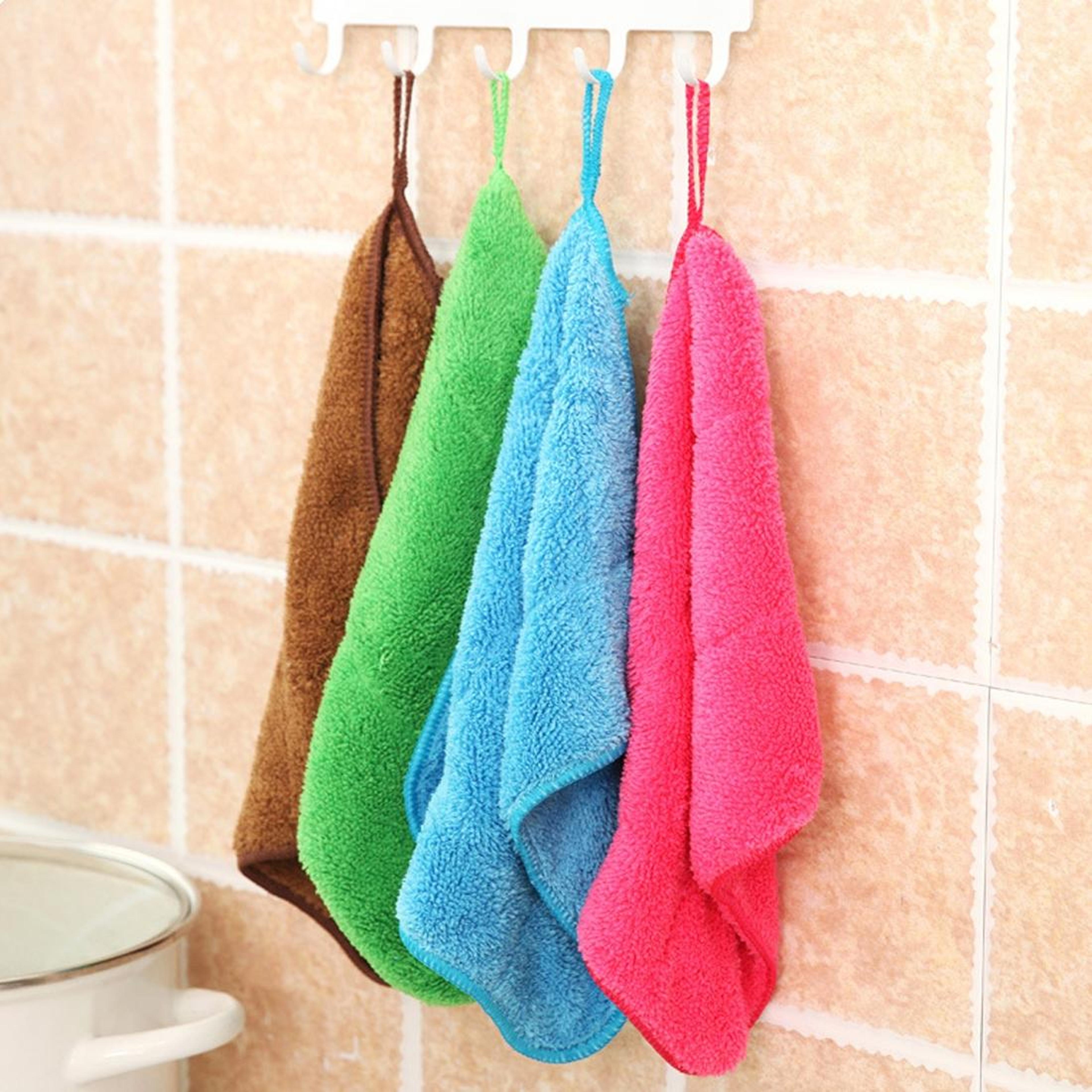 ultra absorbent bamboo cleaning cloth double-sided microfiber dish washing towel