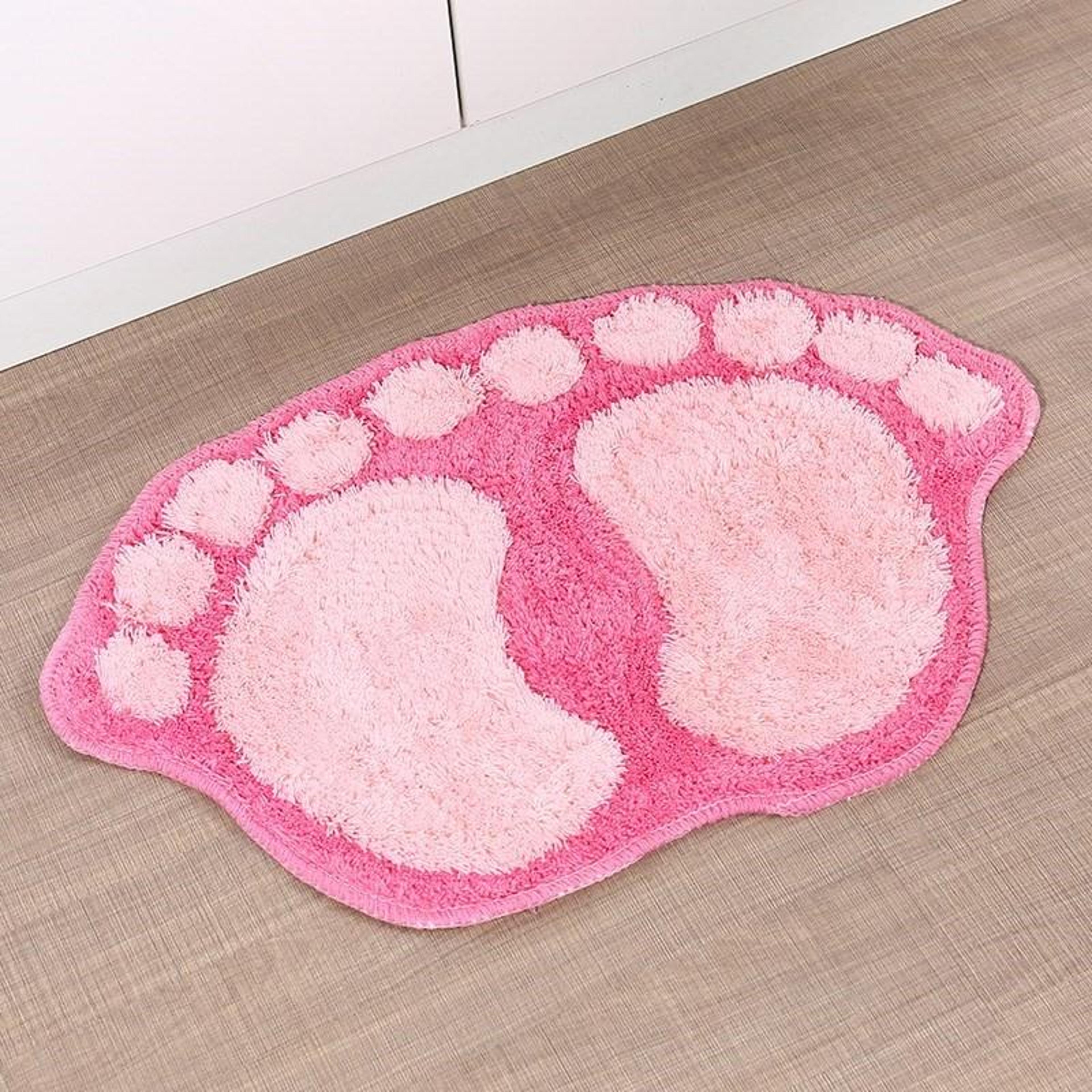 soft bathroom rug foot-shaped non slip bath mat with ultra absorbent shaggy comfort