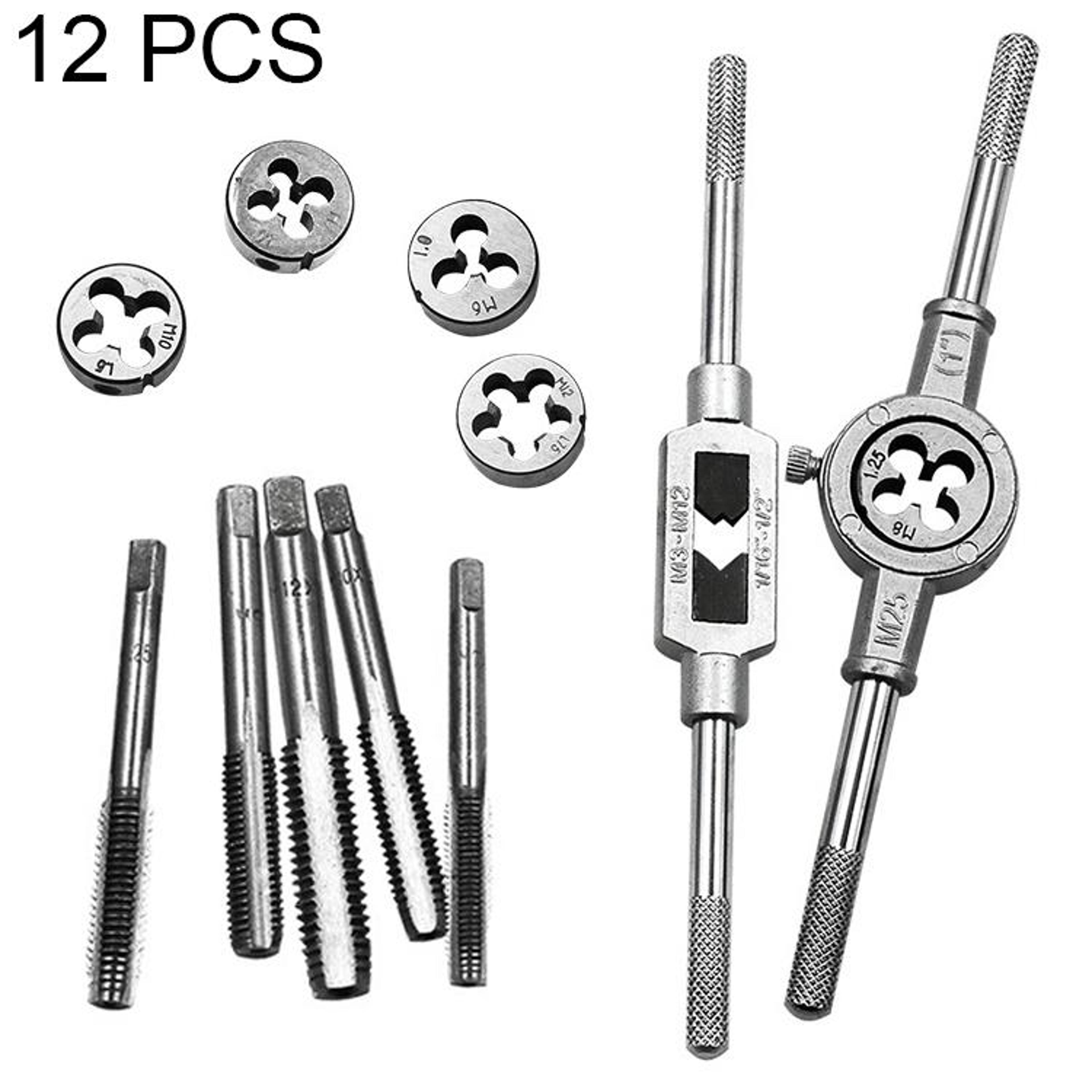 professional metric tap and die set with hand tapping wrench thread repair kit
