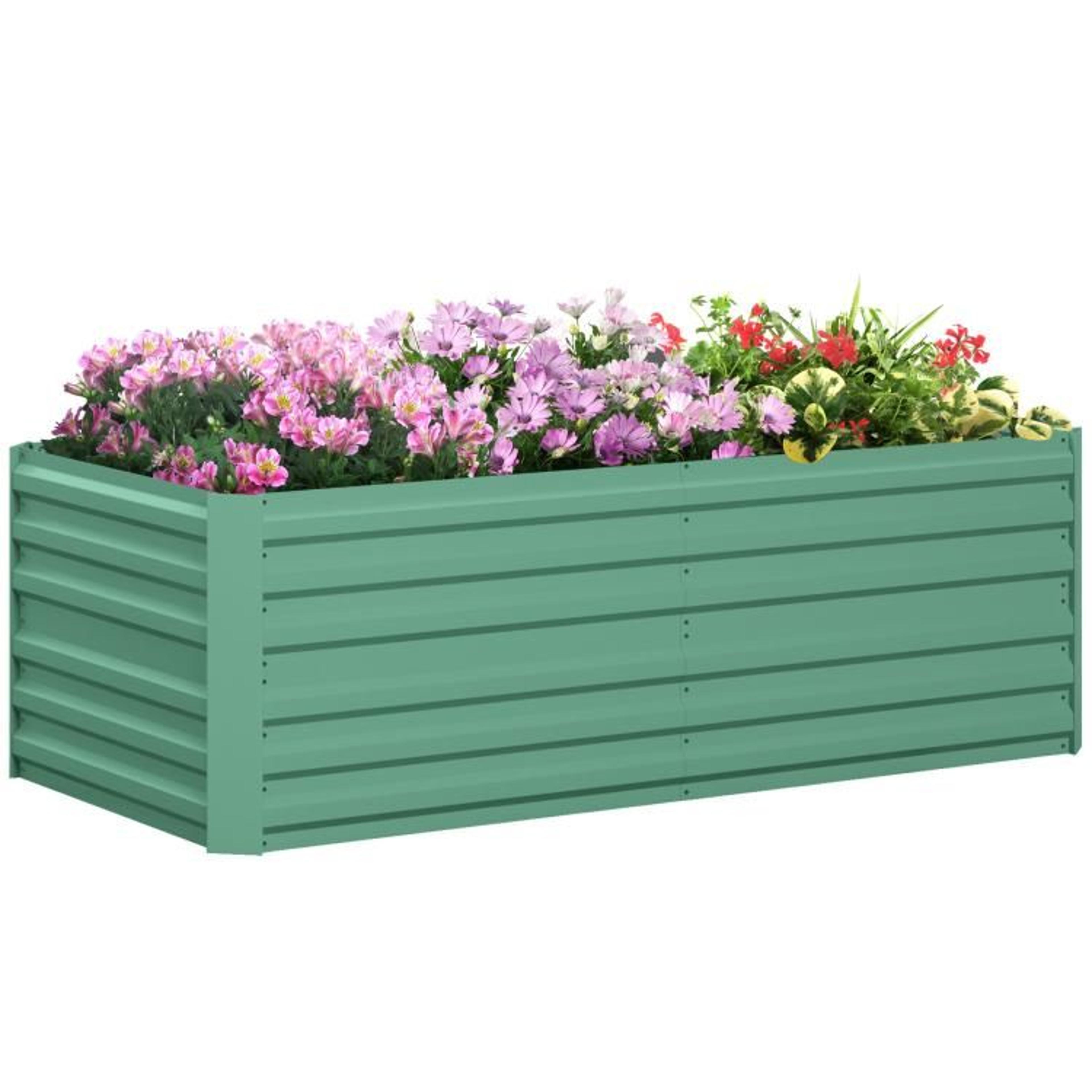 galvanized raised garden bed with reinforced steel rods 71 x 36 x 23 inches light green