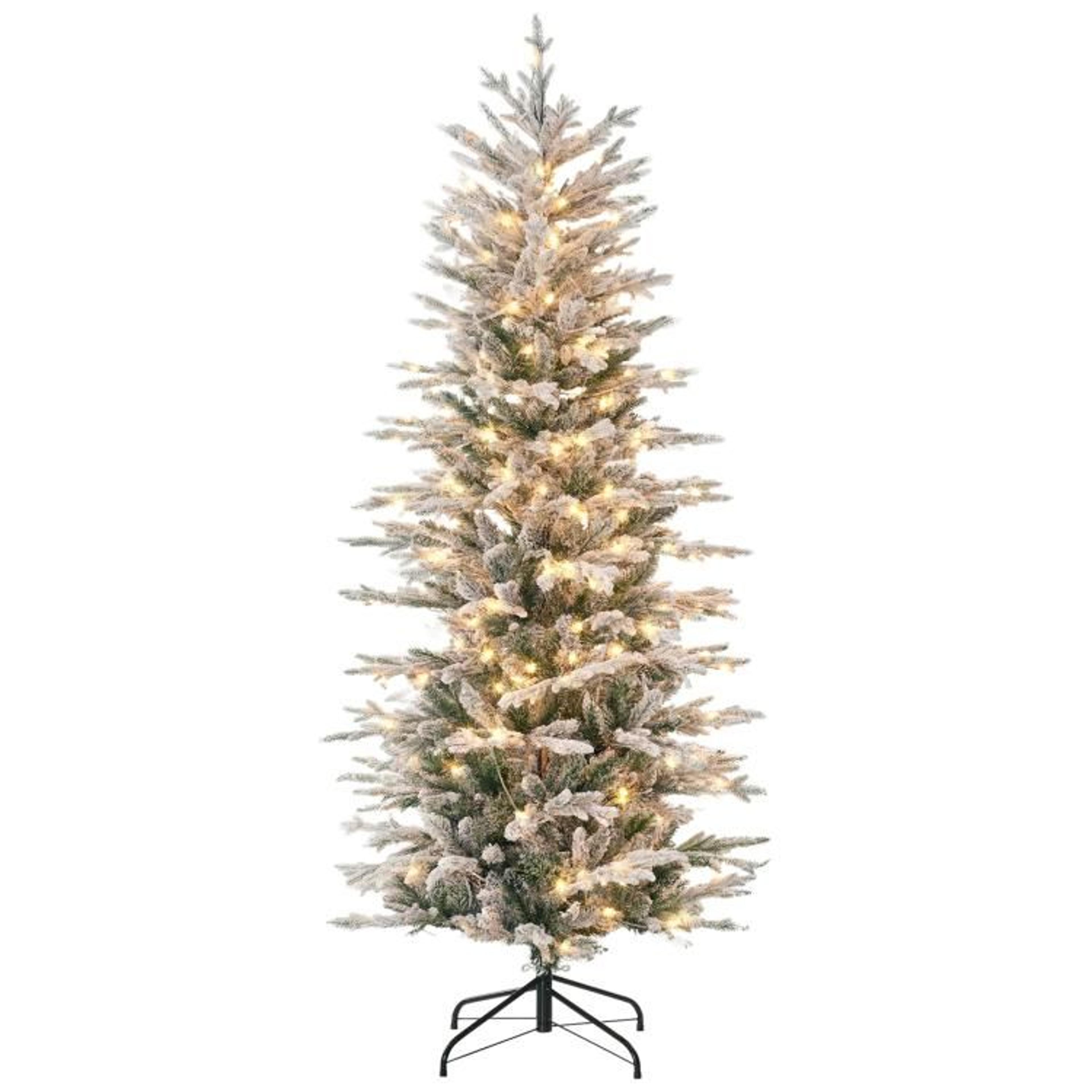 6 ft pre-lit flocked artificial christmas tree with 250 warm lights