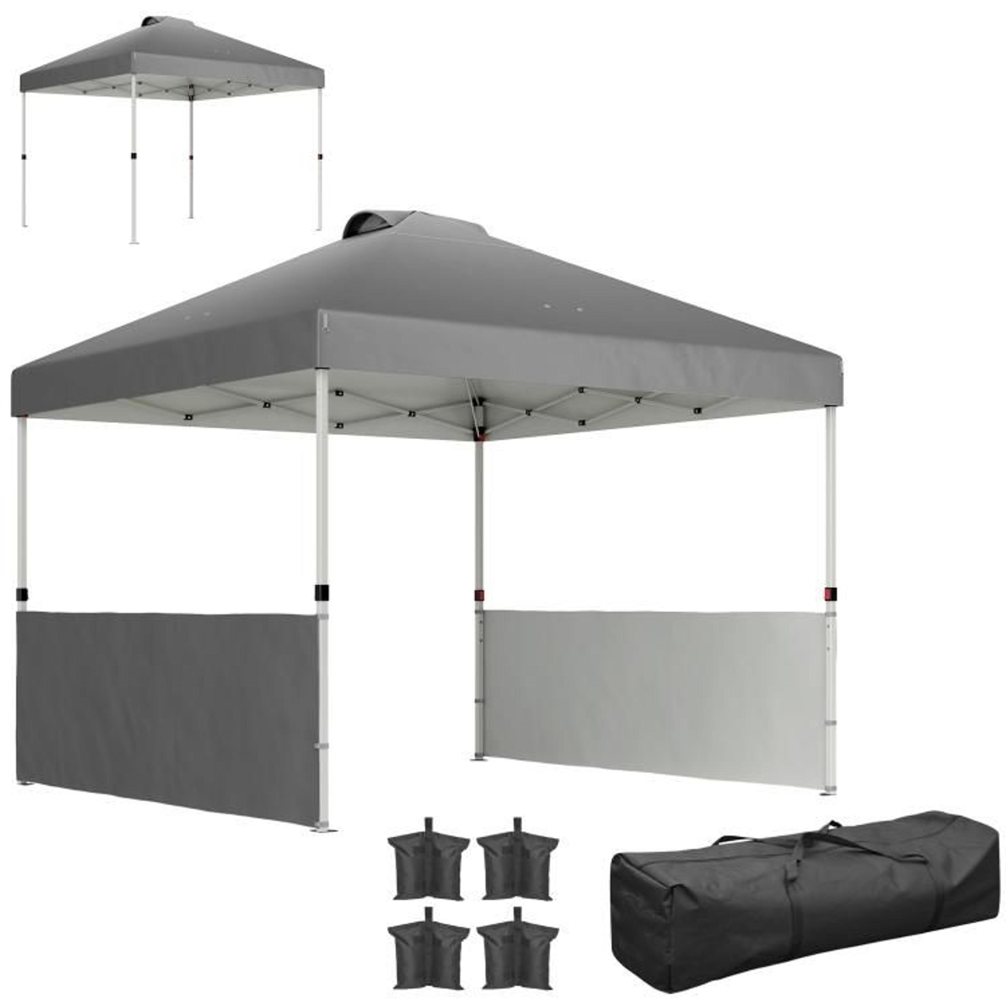 10 x 10 ft pop up canopy tent with upf 50+ protection and 2 half sidewalls