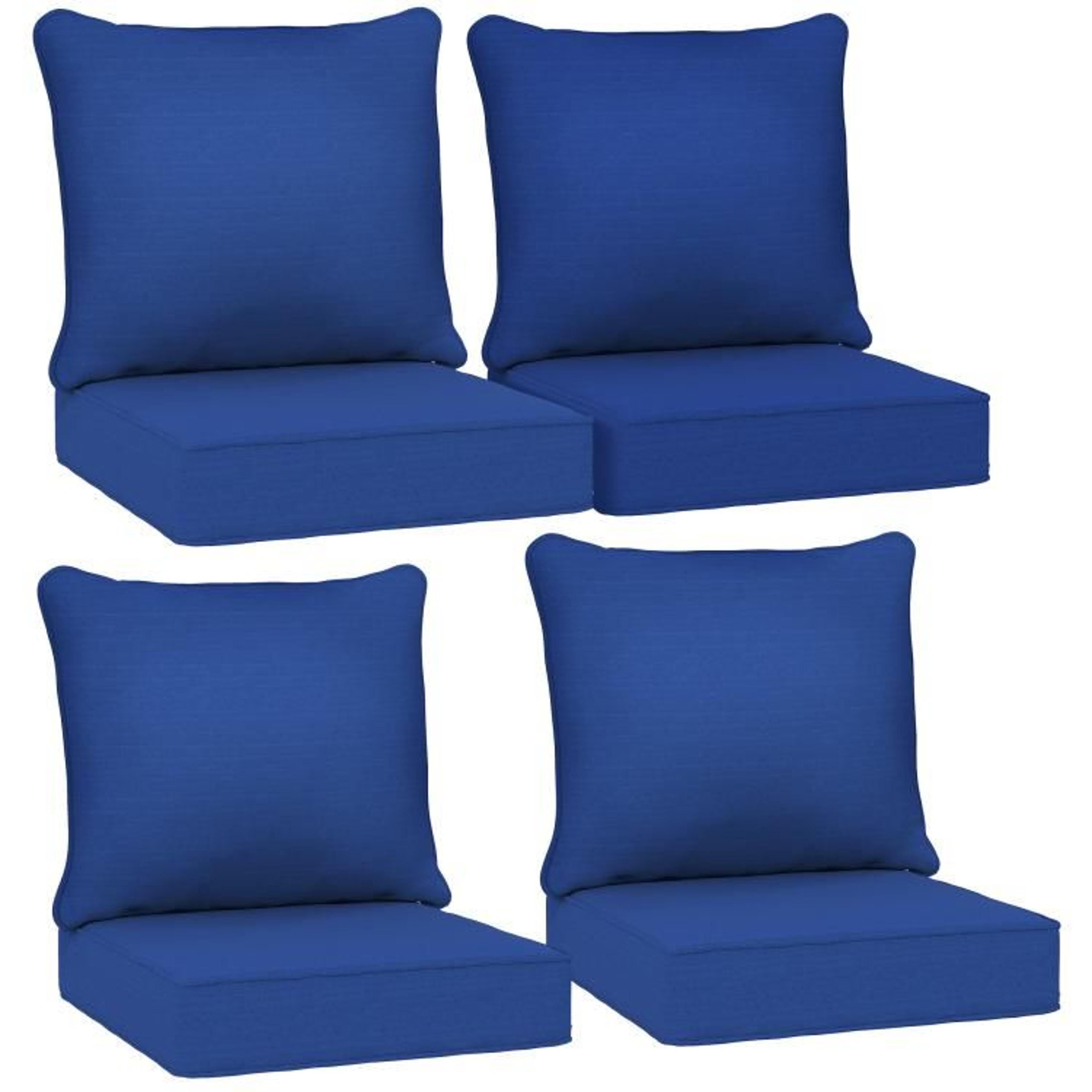 outdoor patio chair cushions set of 4 with seat and backrest cushions navy blue